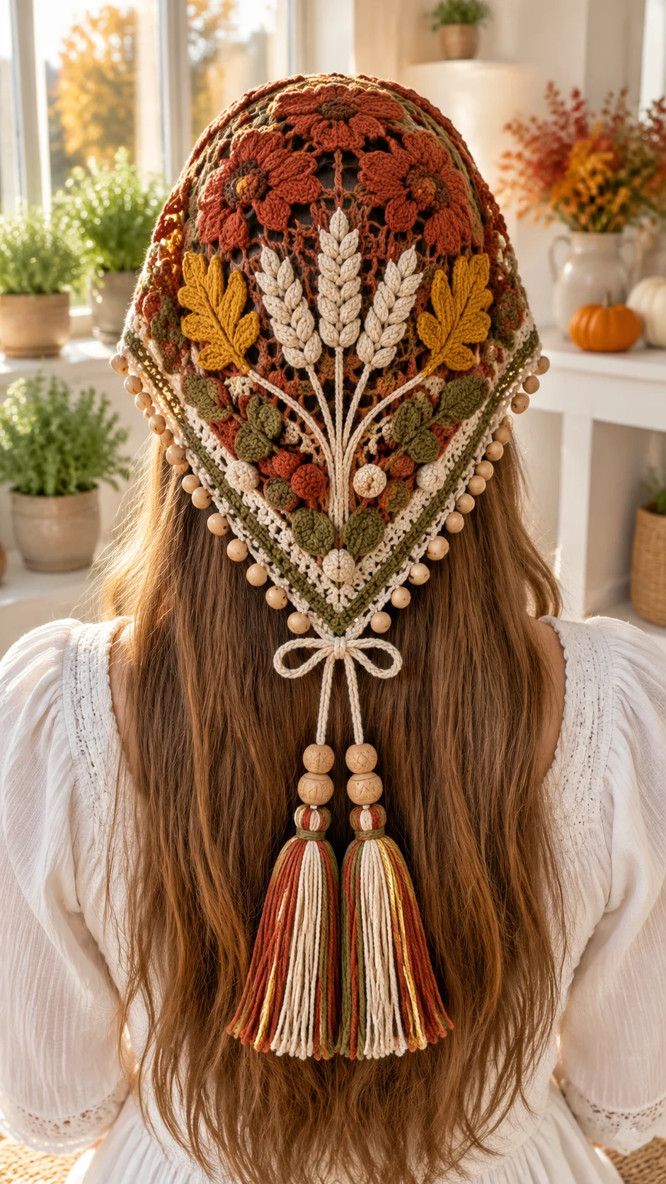 Autumn Harvest Headscarf Crochet Pattern