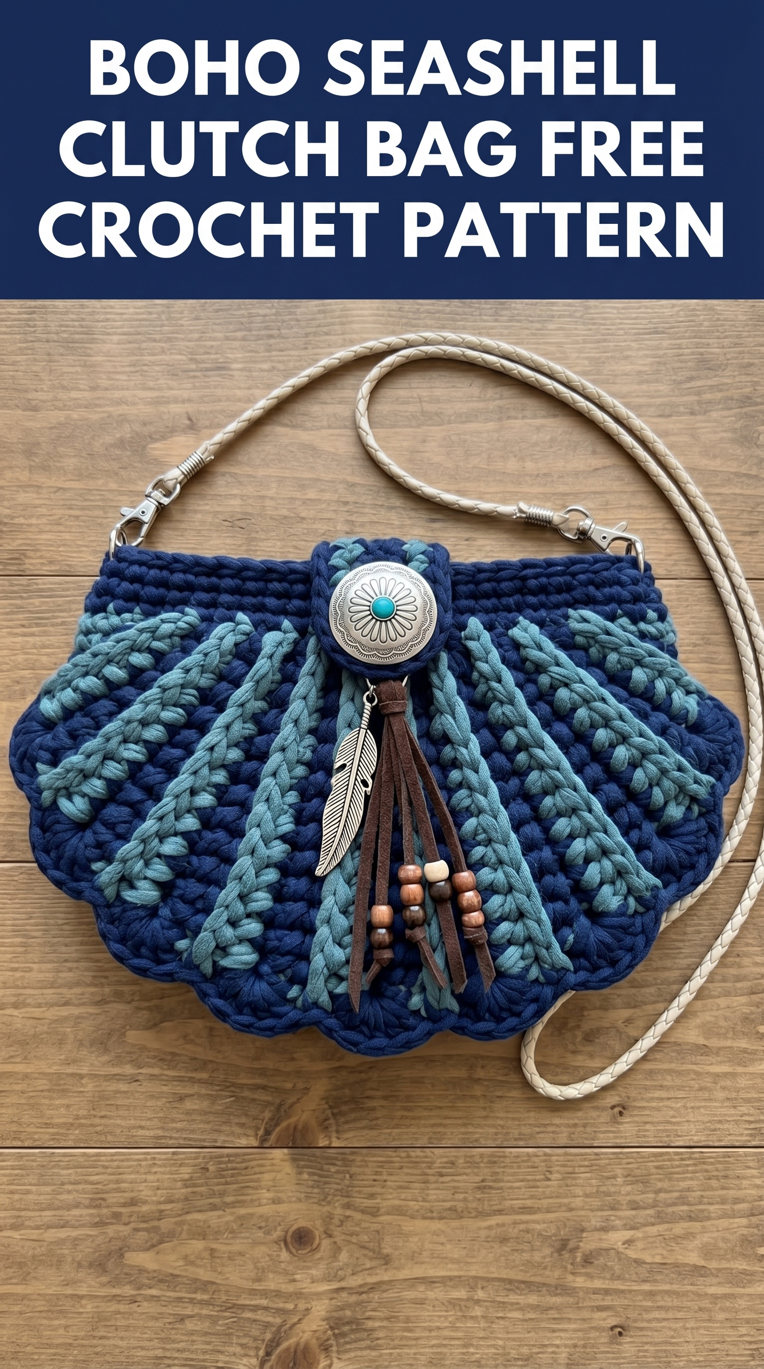 Boho Seashell Clutch Bag Free Crochet Pattern
