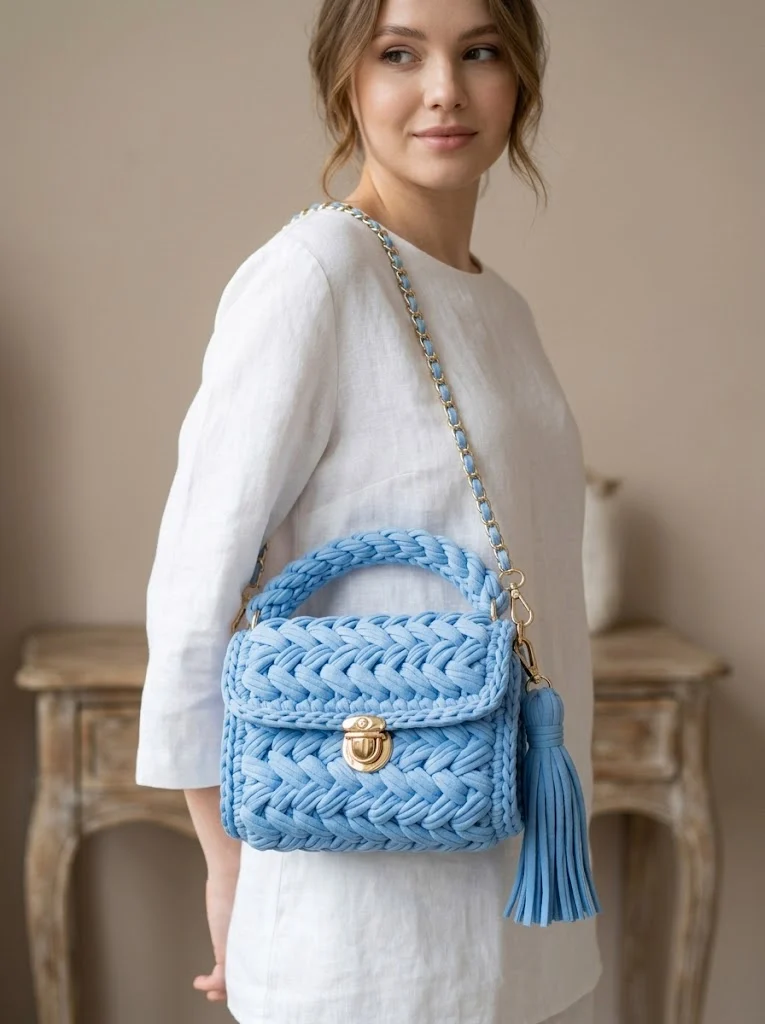 Chunky Braided Crossbody Bag Free Crochet Pattern