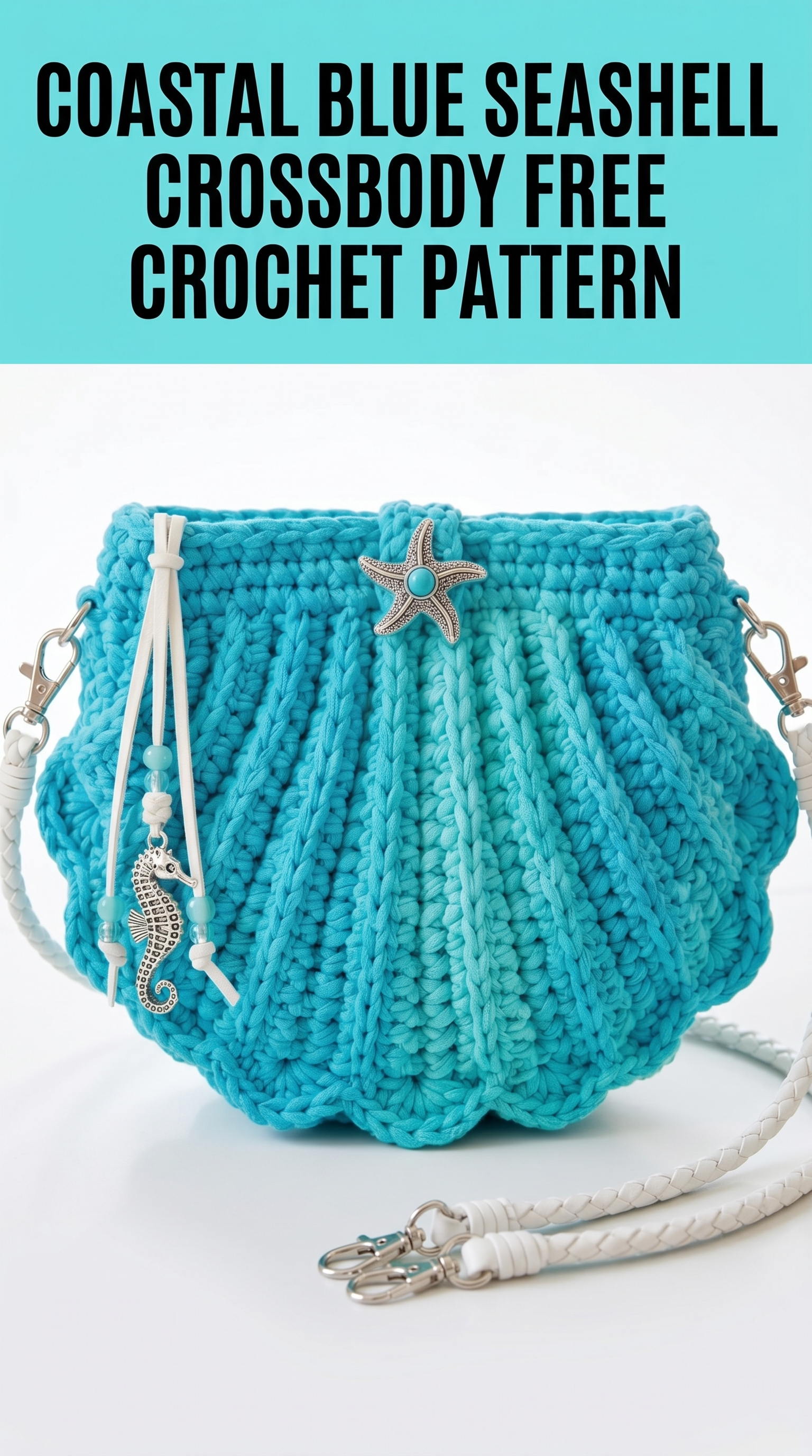 Coastal Blue Seashell Crossbody Free Crochet Pattern
