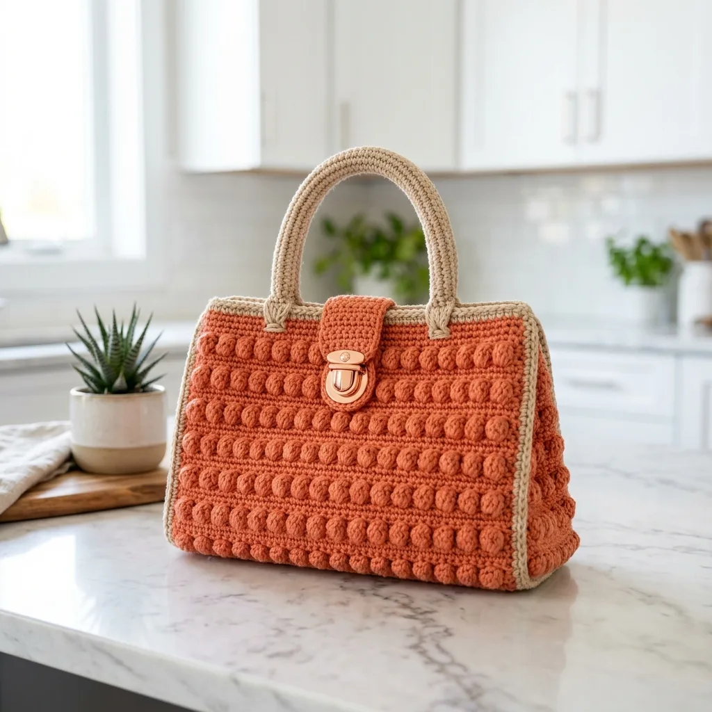 Coral Sunset Bobble Bag Crochet Pattern