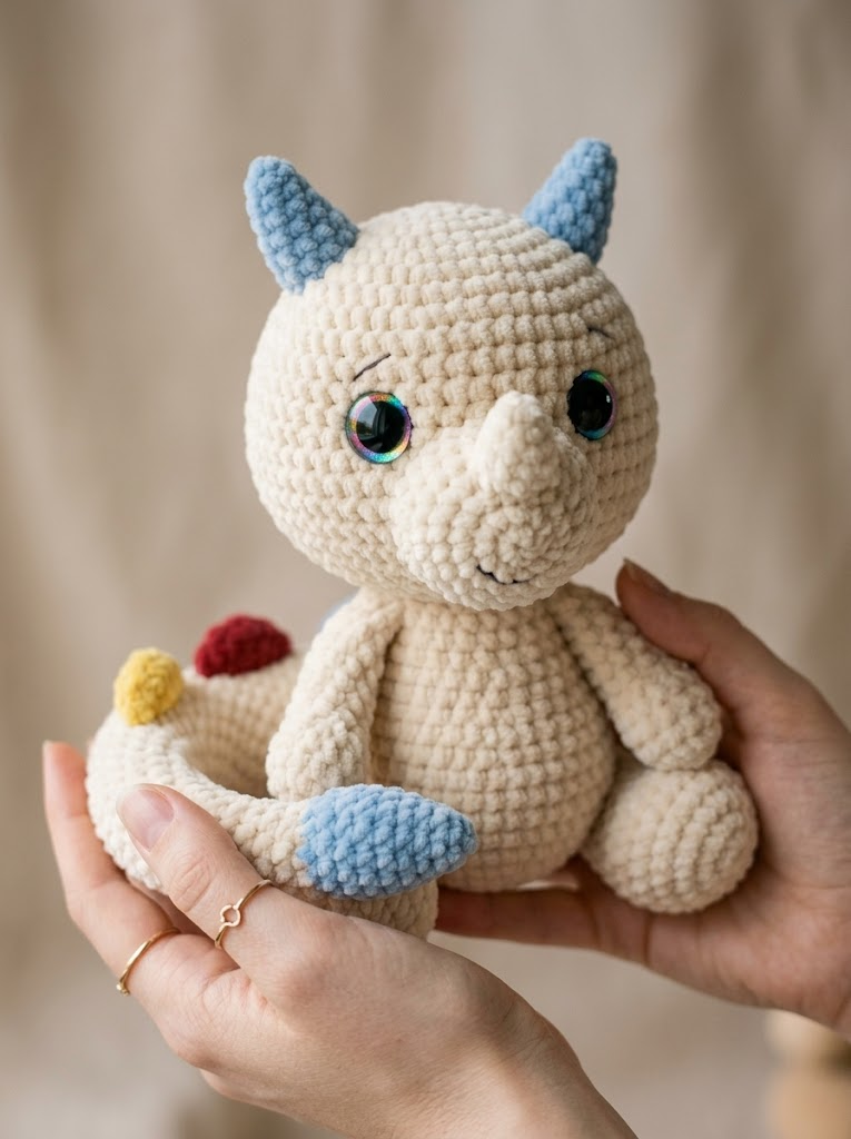 Cream Dragonite Amigurumi Plush Free Crochet Pattern
