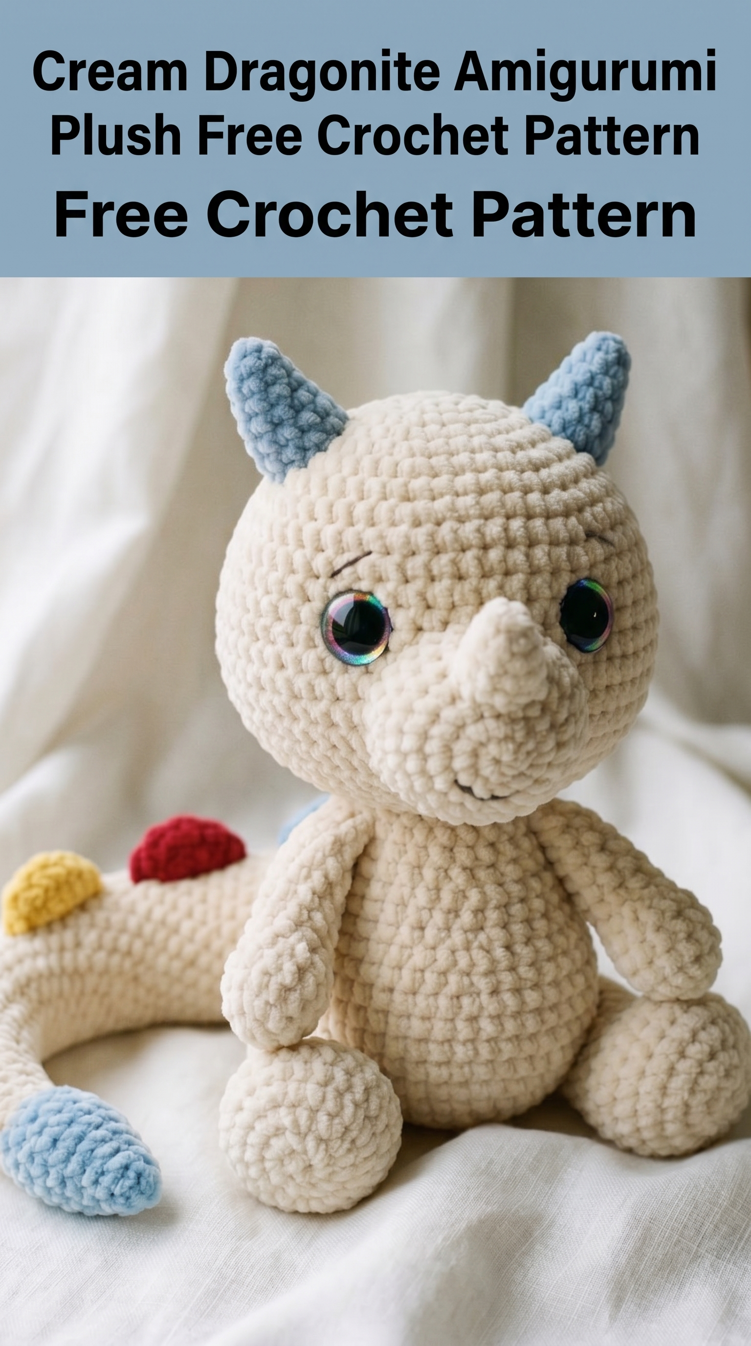 Cream Dragonite Amigurumi Plush Free Crochet Pattern