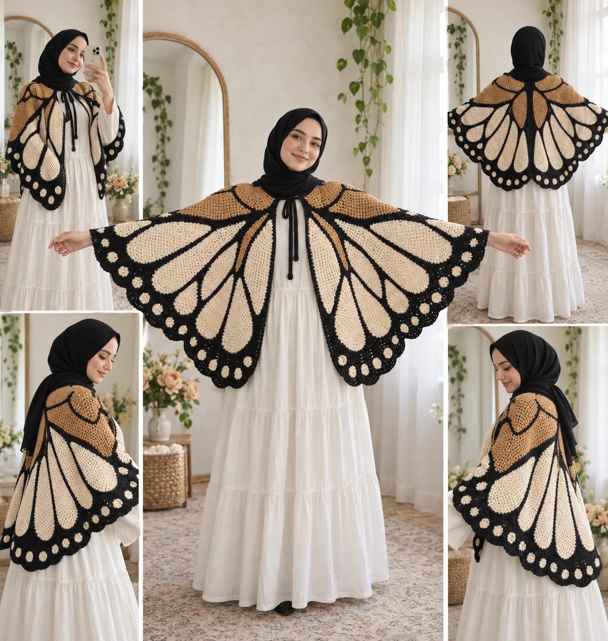 Cream Monarch Butterfly Cape Crochet Pattern