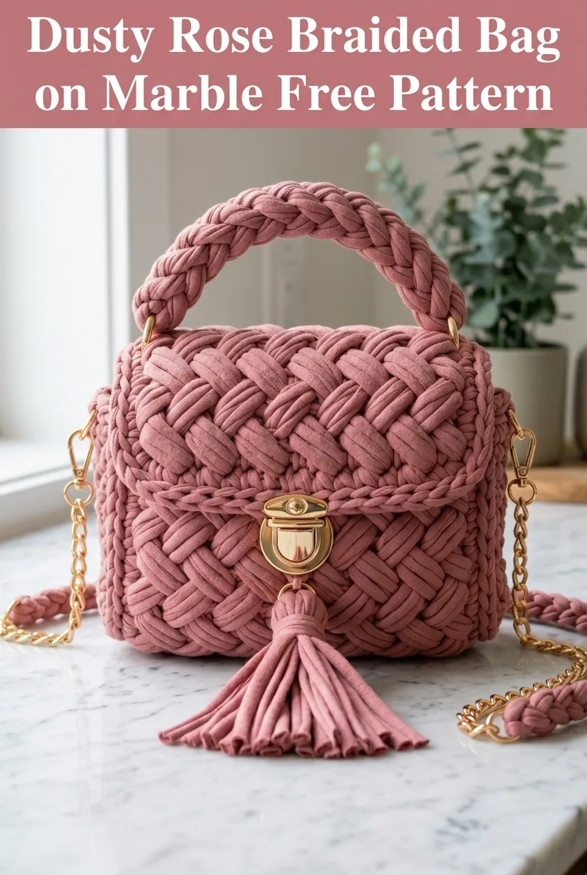 Dusty Rose Braided Bag on Marble Free Pattern