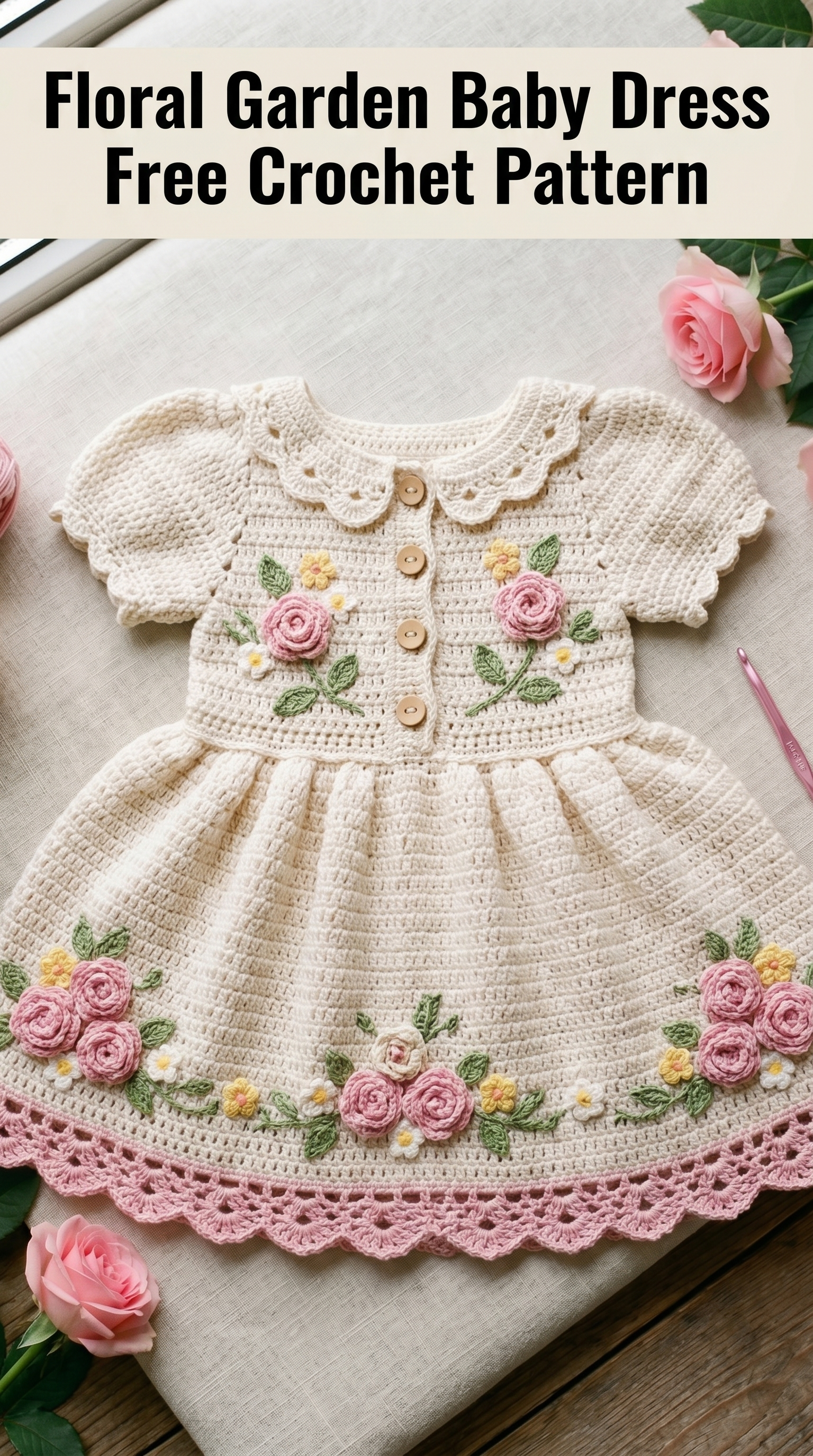 Floral Garden Baby Dress Free Crochet Pattern