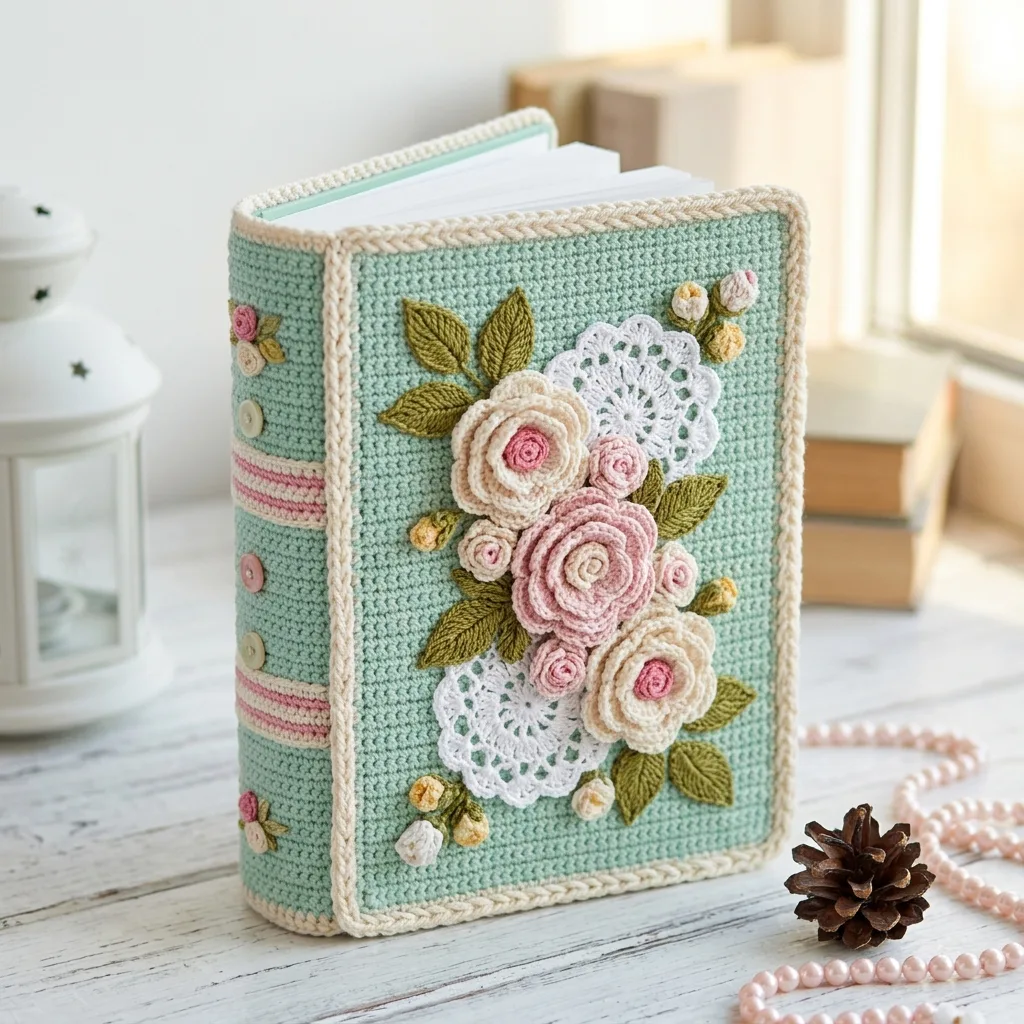 Floral Garden Book Cover Crochet Pattern
