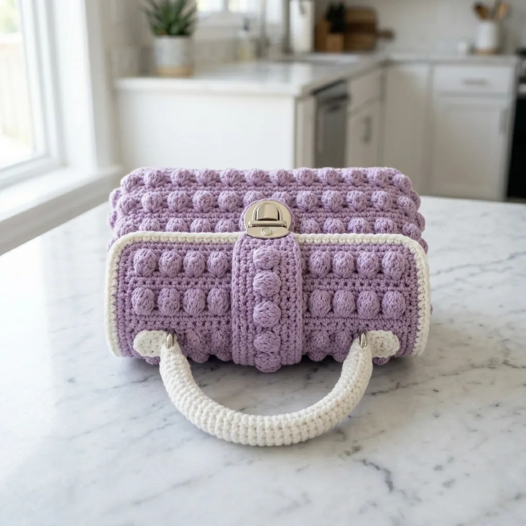 Lavender Bobble Evening Bag Crochet Pattern