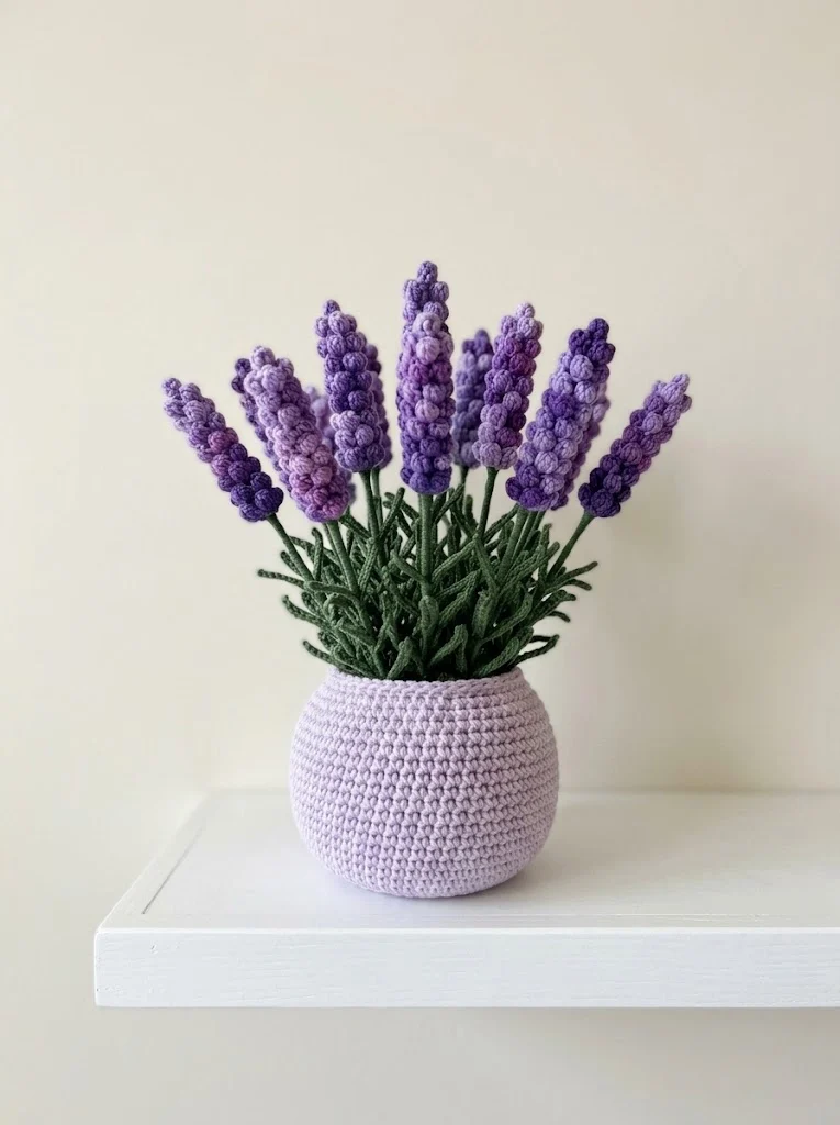 Lavender Bouquet Crochet Pot Free Crochet Pattern