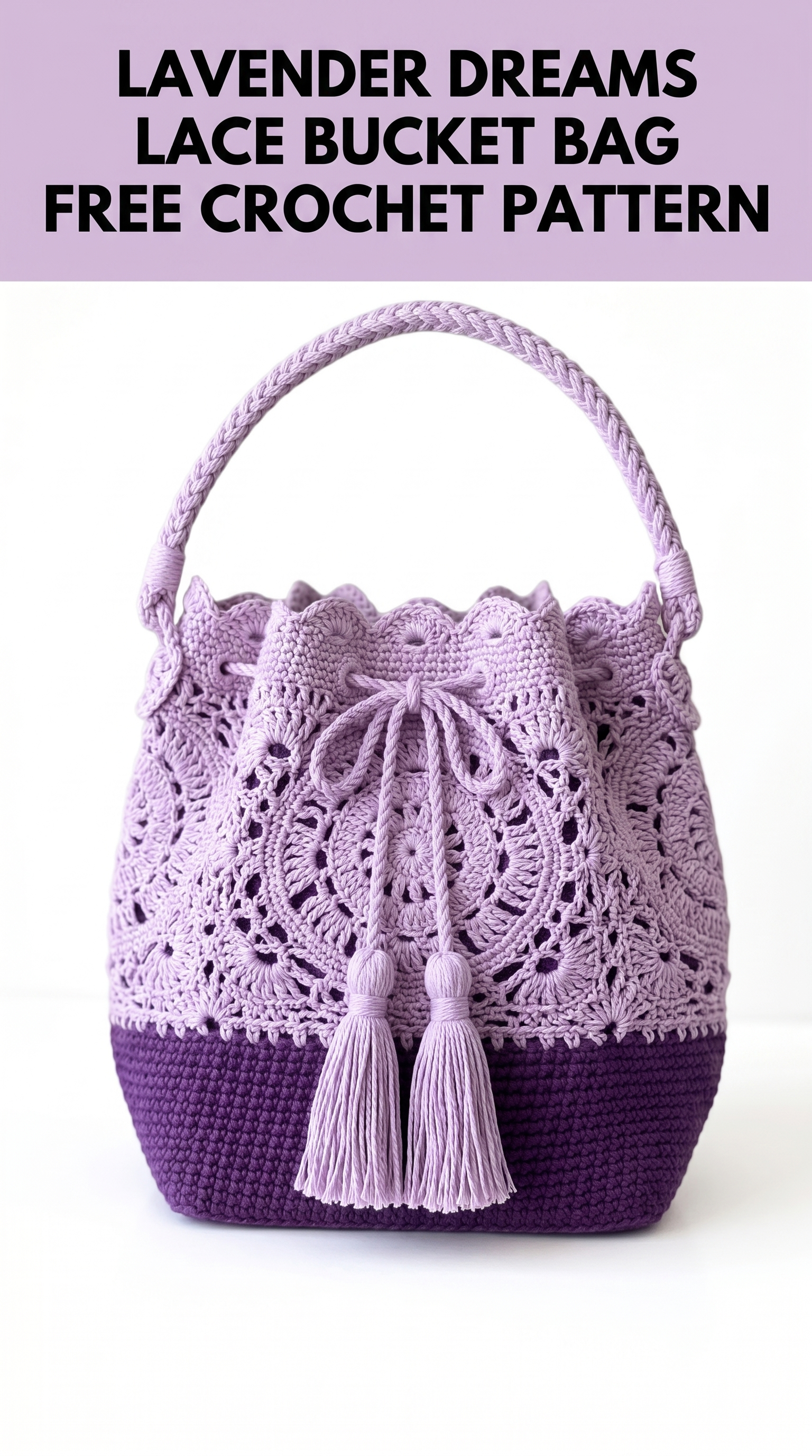 Lavender Dreams Lace Bucket Bag Free Crochet Pattern
