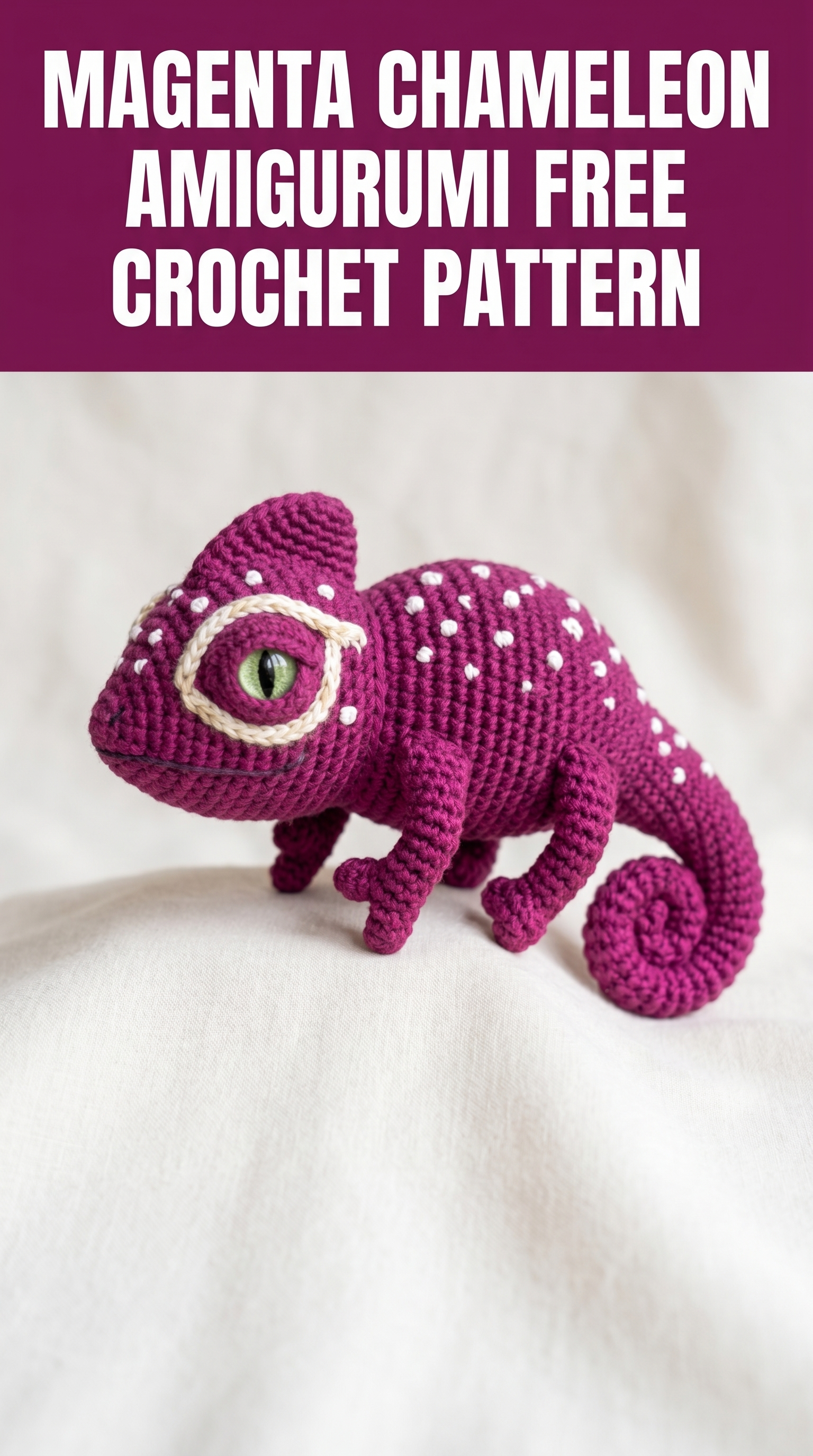 Magenta Chameleon Amigurumi Free Crochet Pattern