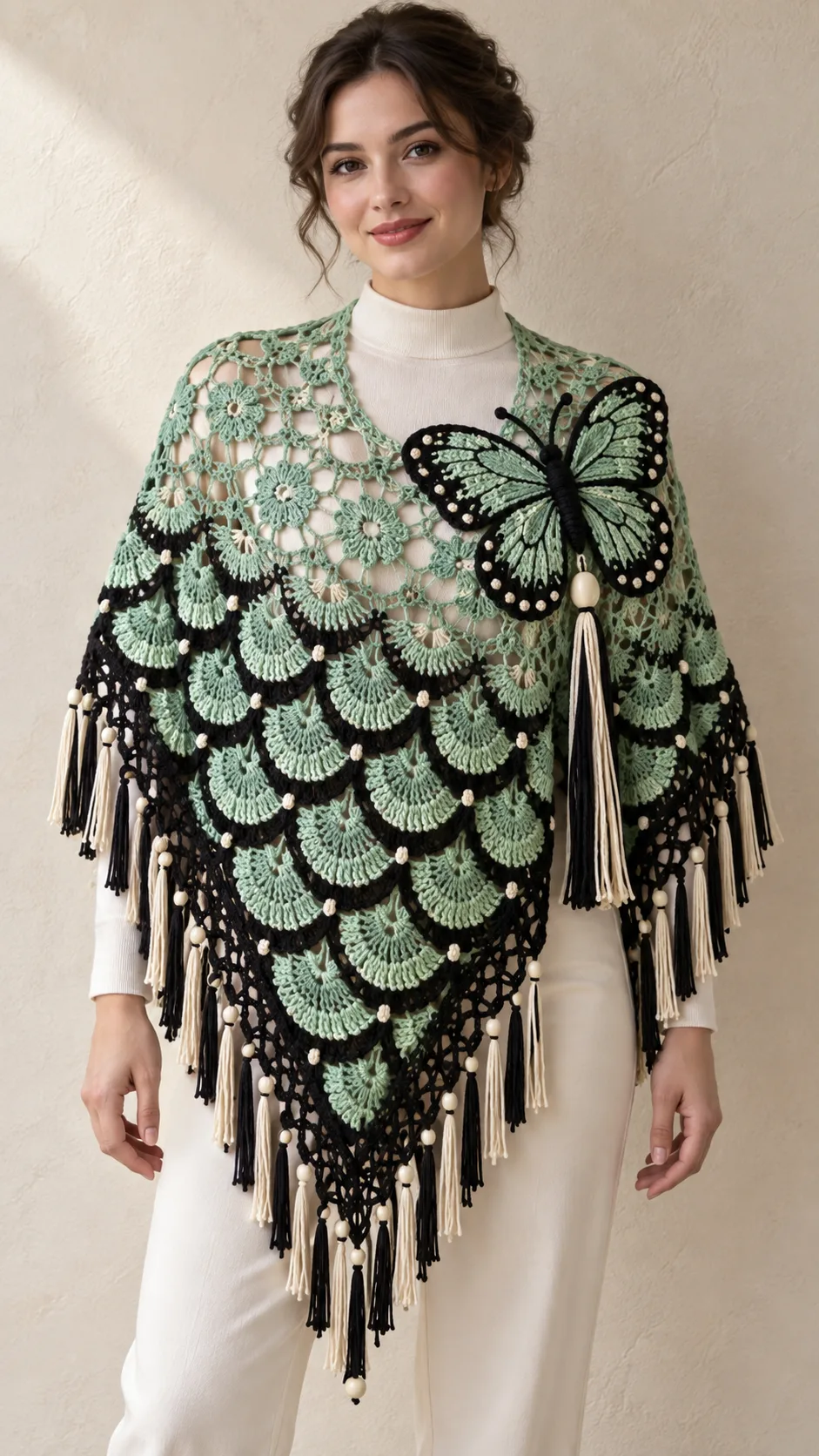 Mint Butterfly Shawl Crochet Pattern