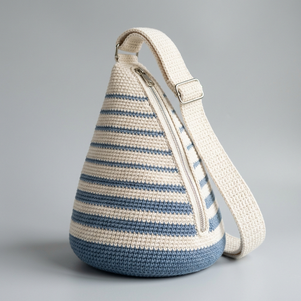 Nautical Striped Sling Bag Free Crochet Pattern