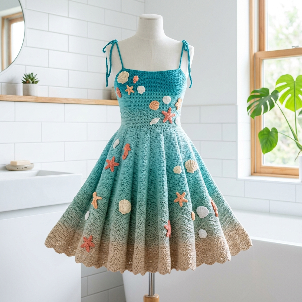Ocean Wave Seashell Dress Crochet Pattern