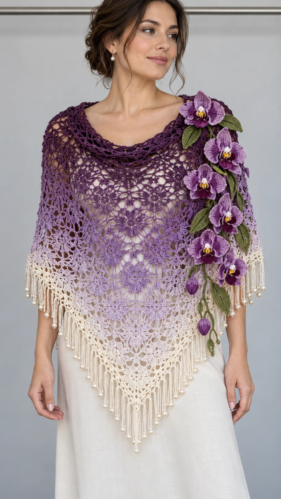 Purple Orchid Ombre Shawl Crochet Pattern