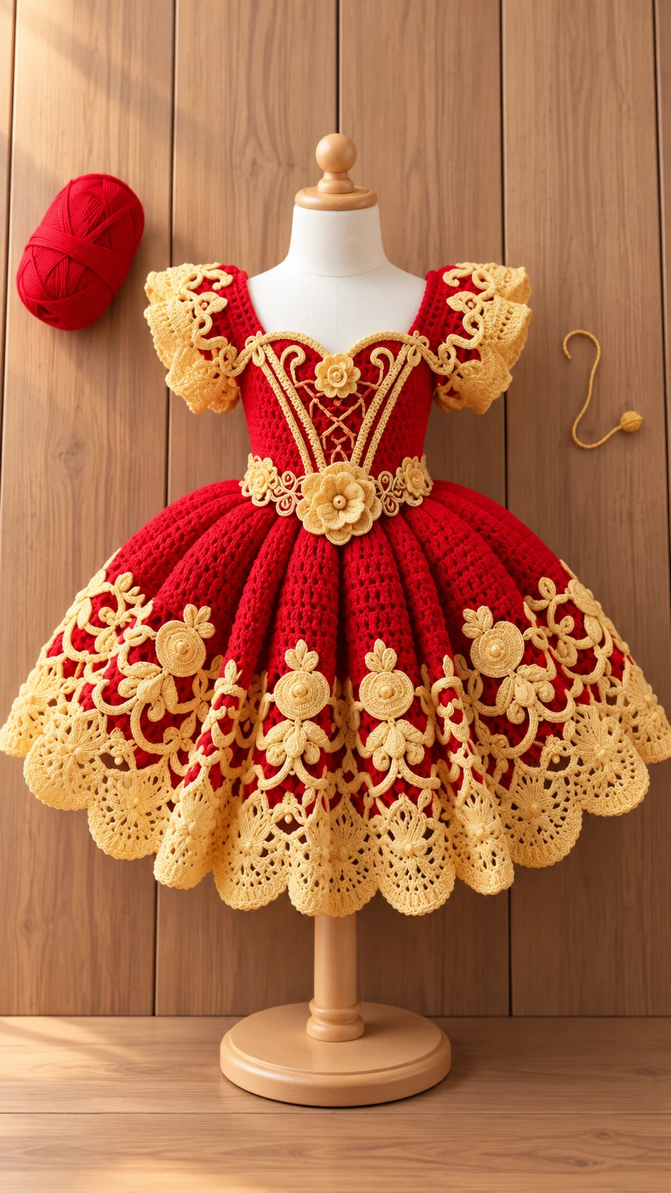 Ruby Gold Princess Dress Crochet Pattern