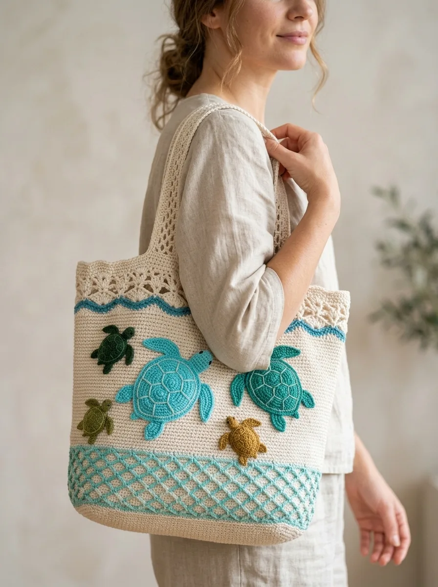 Sea Turtle Crochet Tote Bag Free Crochet Pattern