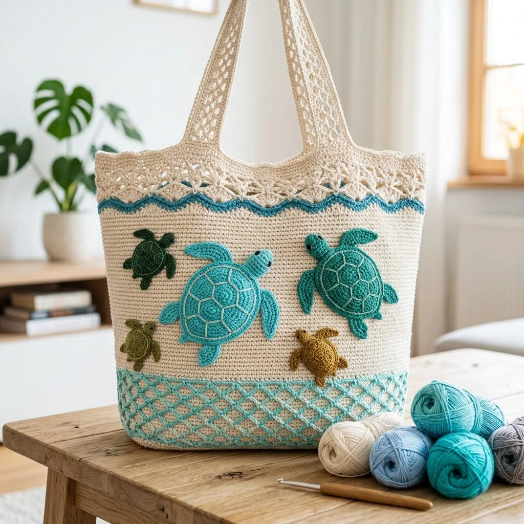 Sea Turtle Crochet Tote Bag Free Crochet Pattern