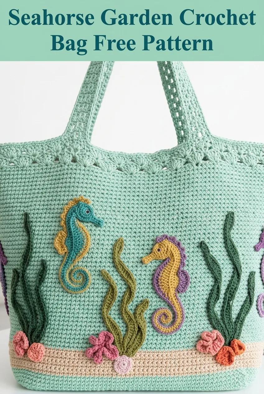 Seahorse Garden Crochet Bag Free Pattern
