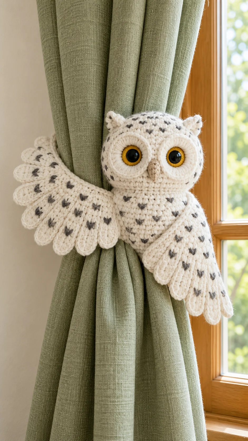 Snowy Owl Curtain Tieback Crochet Pattern