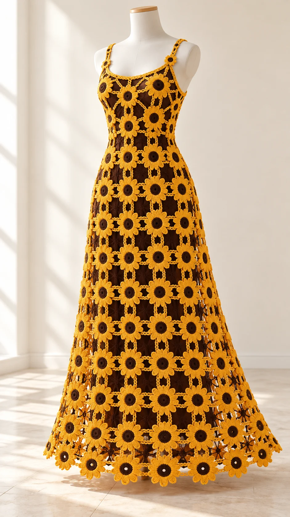 Sunflower Lattice Maxi Dress Crochet Pattern