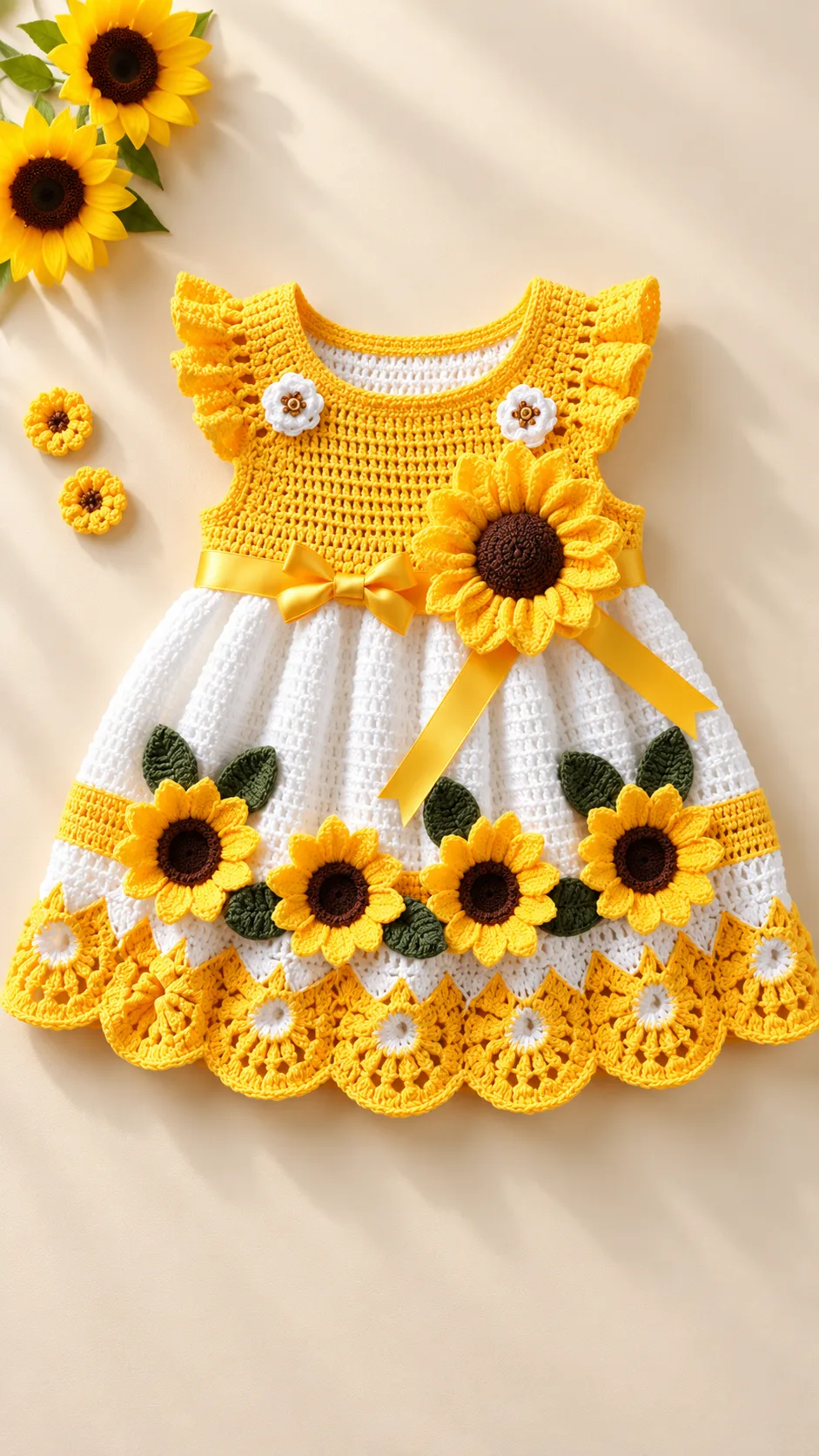 Sunflower Sunshine Dress Crochet Pattern