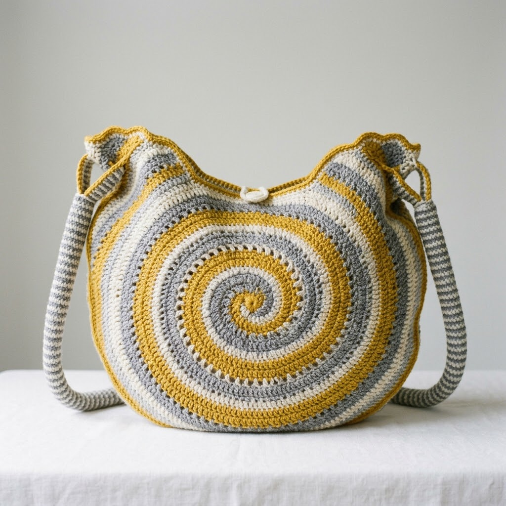 Sunset Swirl Hobo Bag Free Crochet Pattern