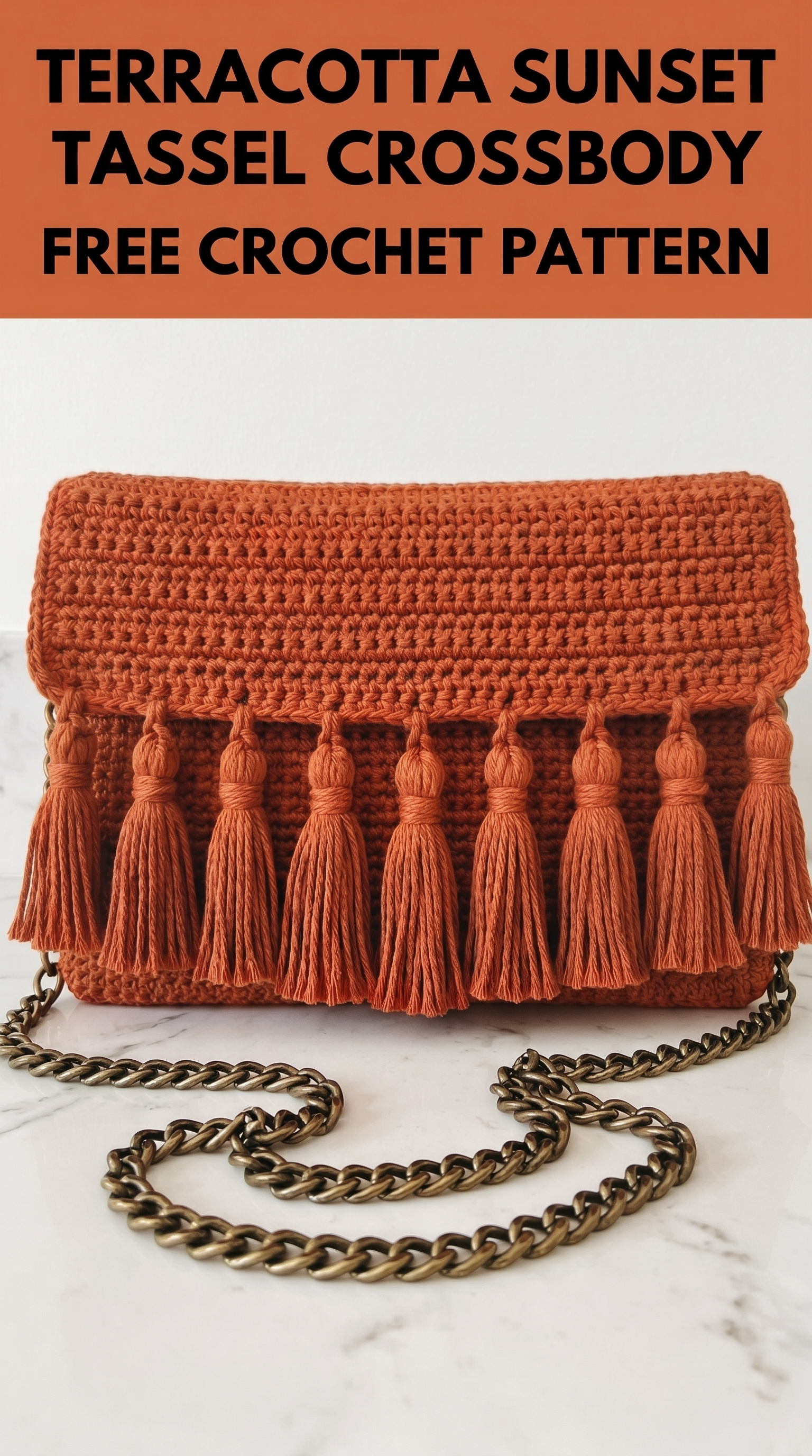 Terracotta Sunset Tassel Crossbody Free Crochet Pattern