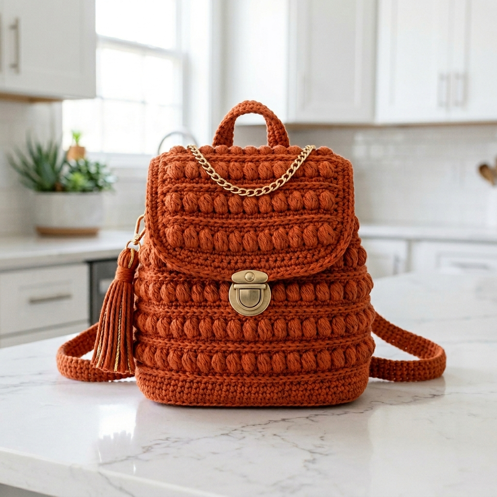 Terracotta Textured Backpack Crochet Pattern