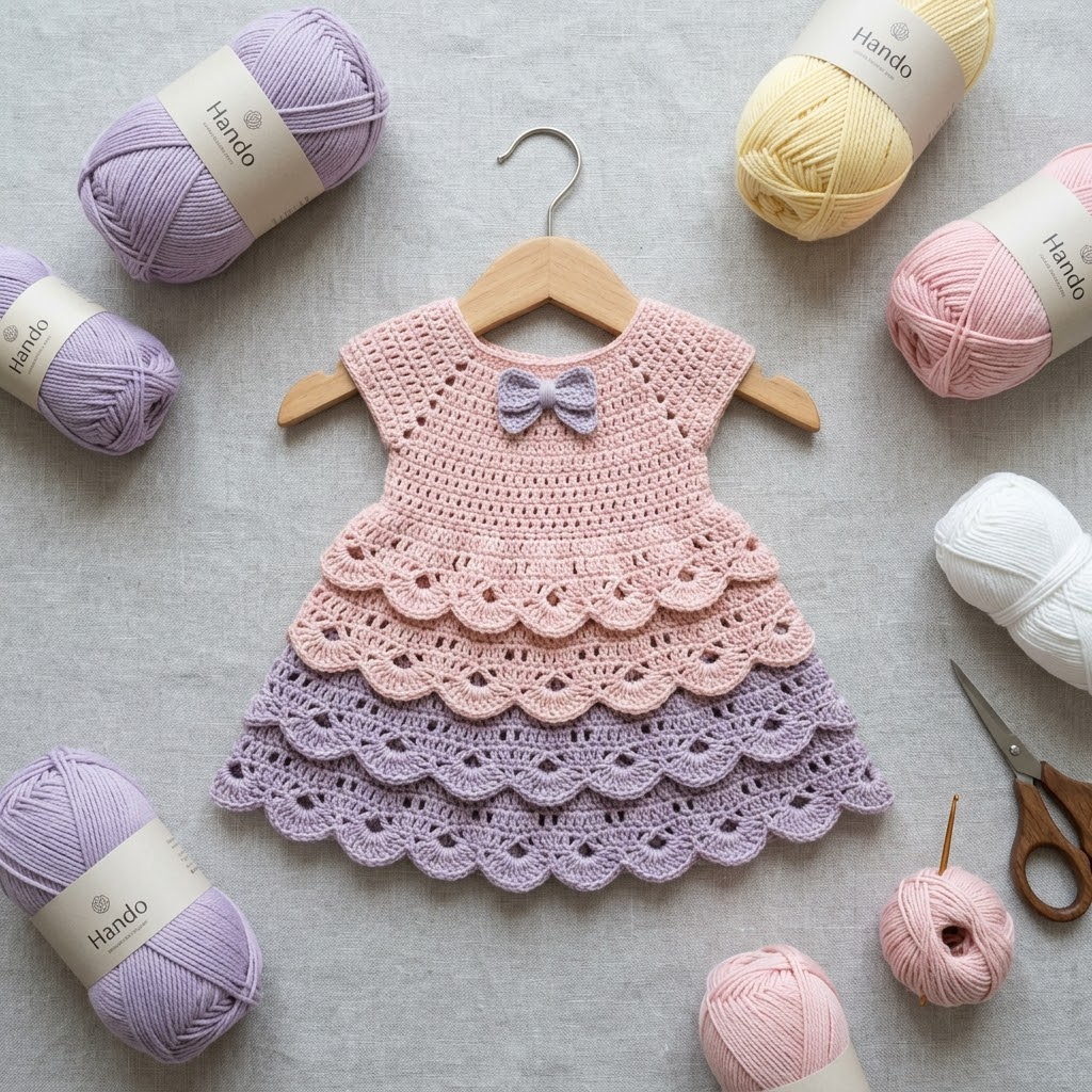 Tiered Ruffle Baby Dress Crochet Pattern (PDF Download)