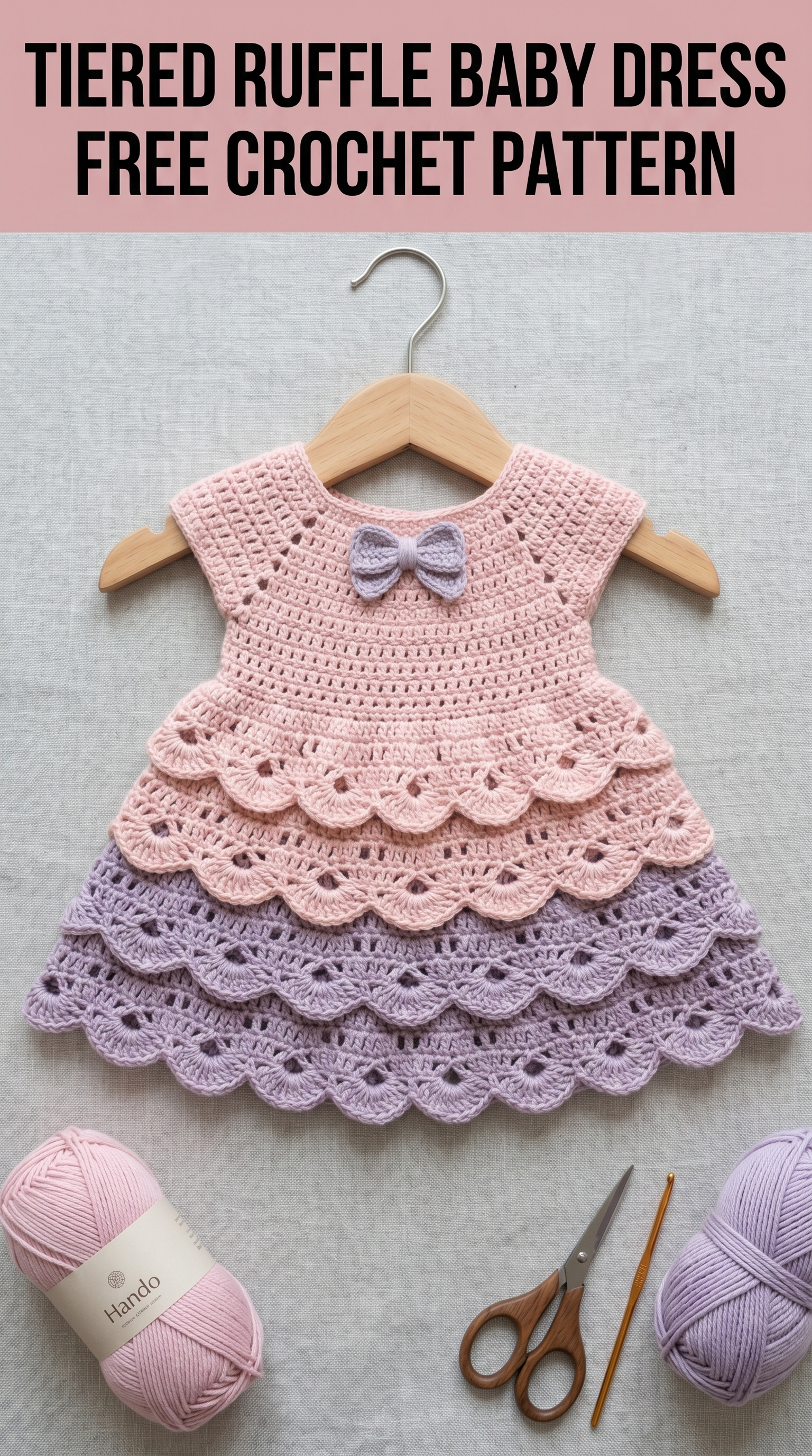 Tiered Ruffle Baby Dress Free Crochet Pattern