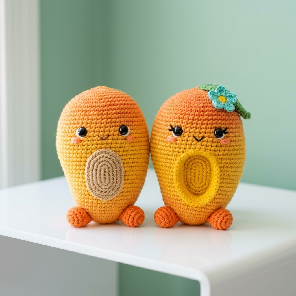 Tropical Mango Couple Amigurumi Crochet Pattern (PDF Download)