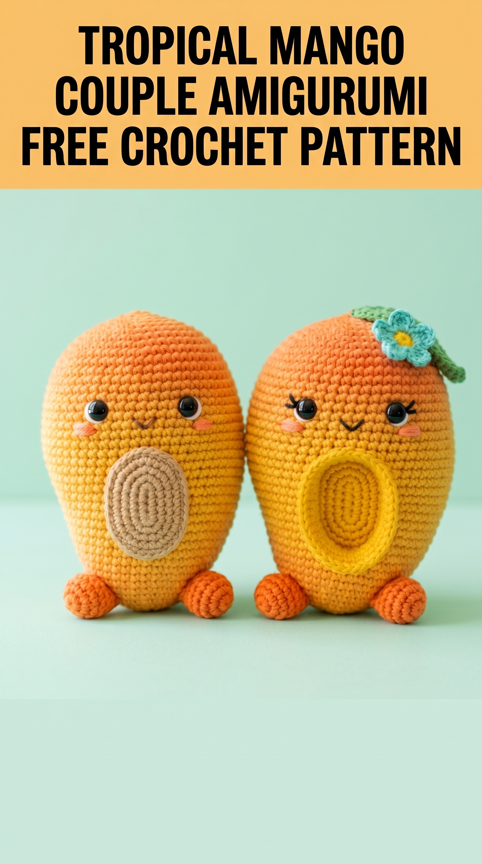 Tropical Mango Couple Amigurumi Free Crochet Pattern