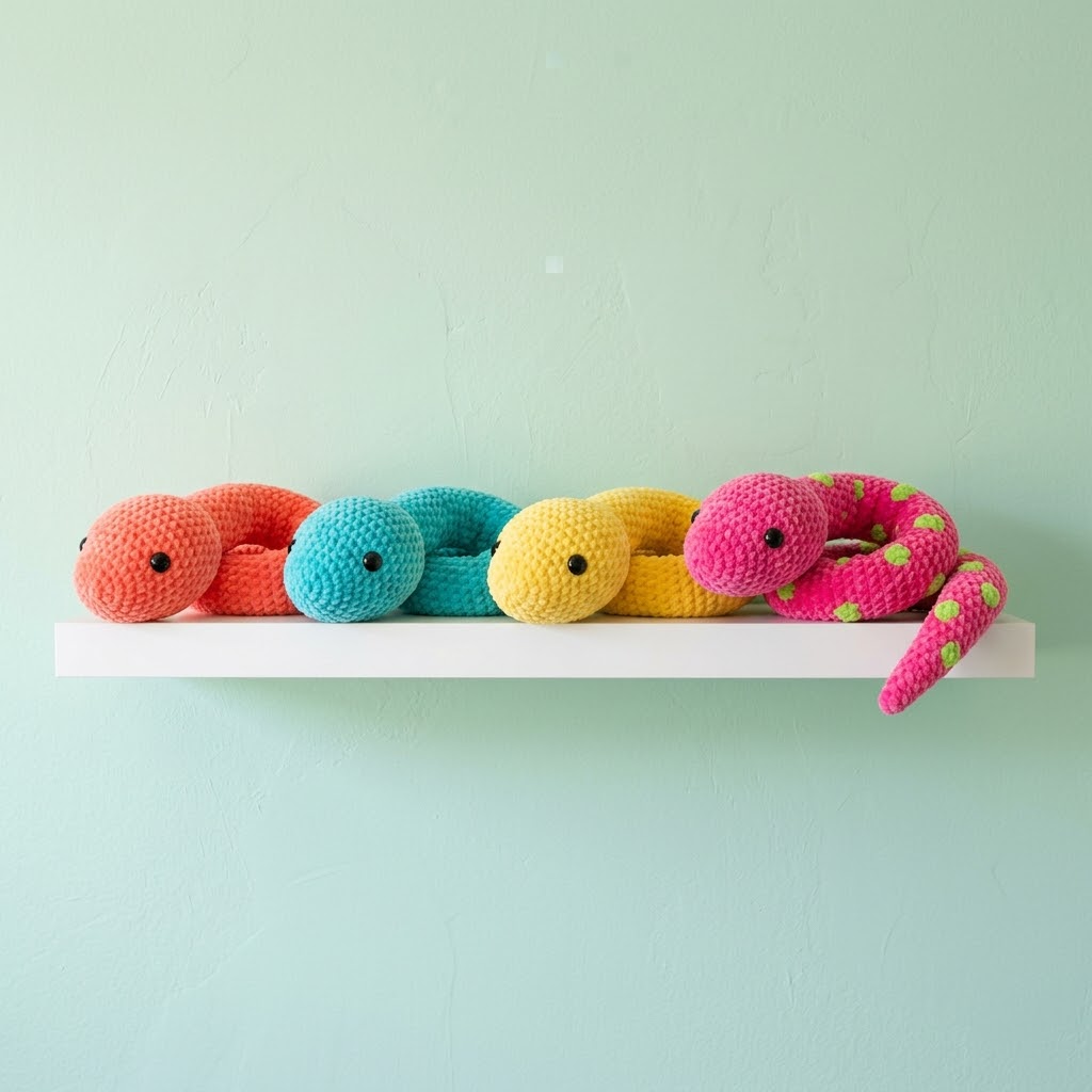 Tropical Snake Plushie Free Crochet Pattern