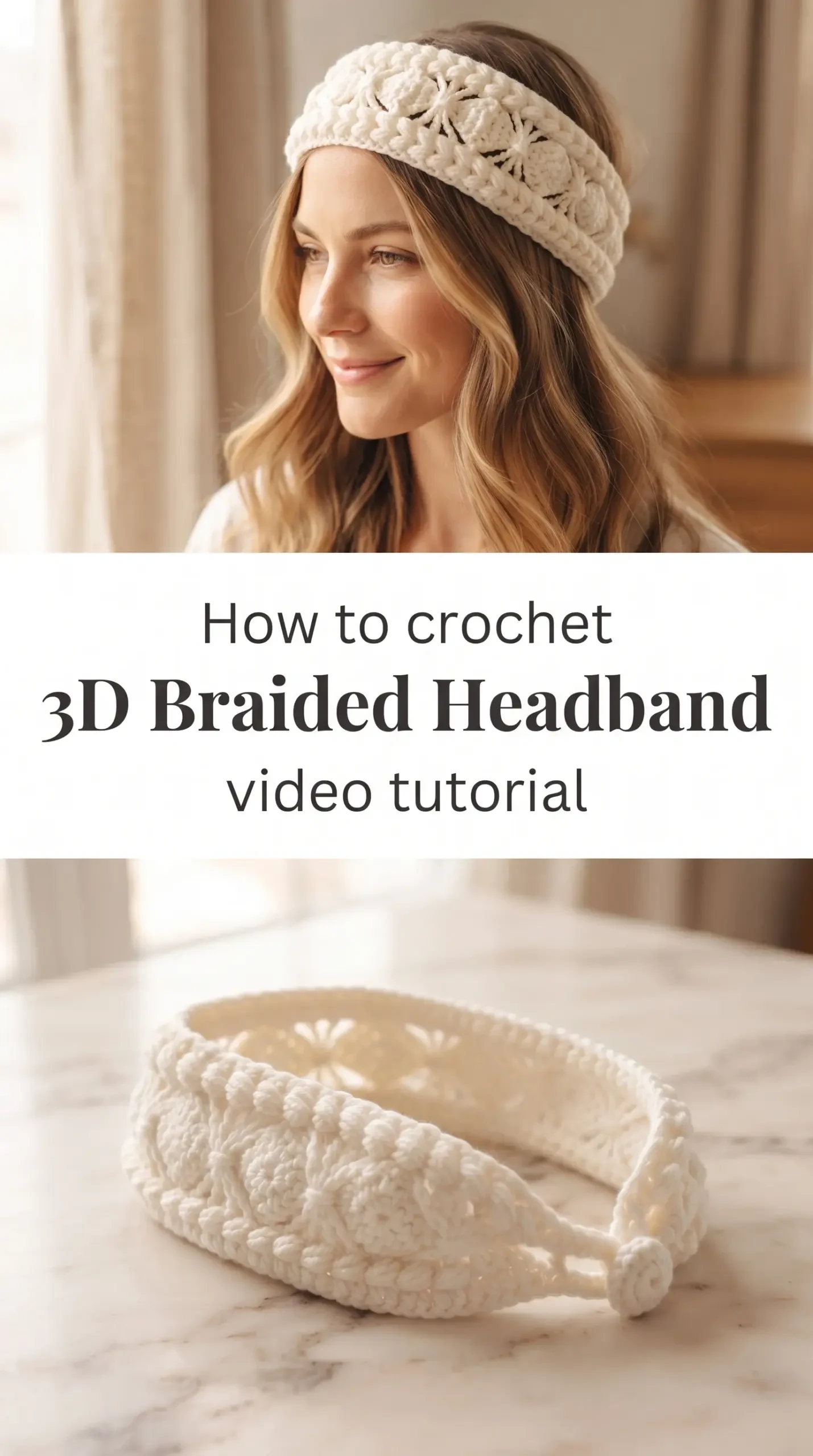 Crochet 3D Braided Headband: A Chic Woven Accent