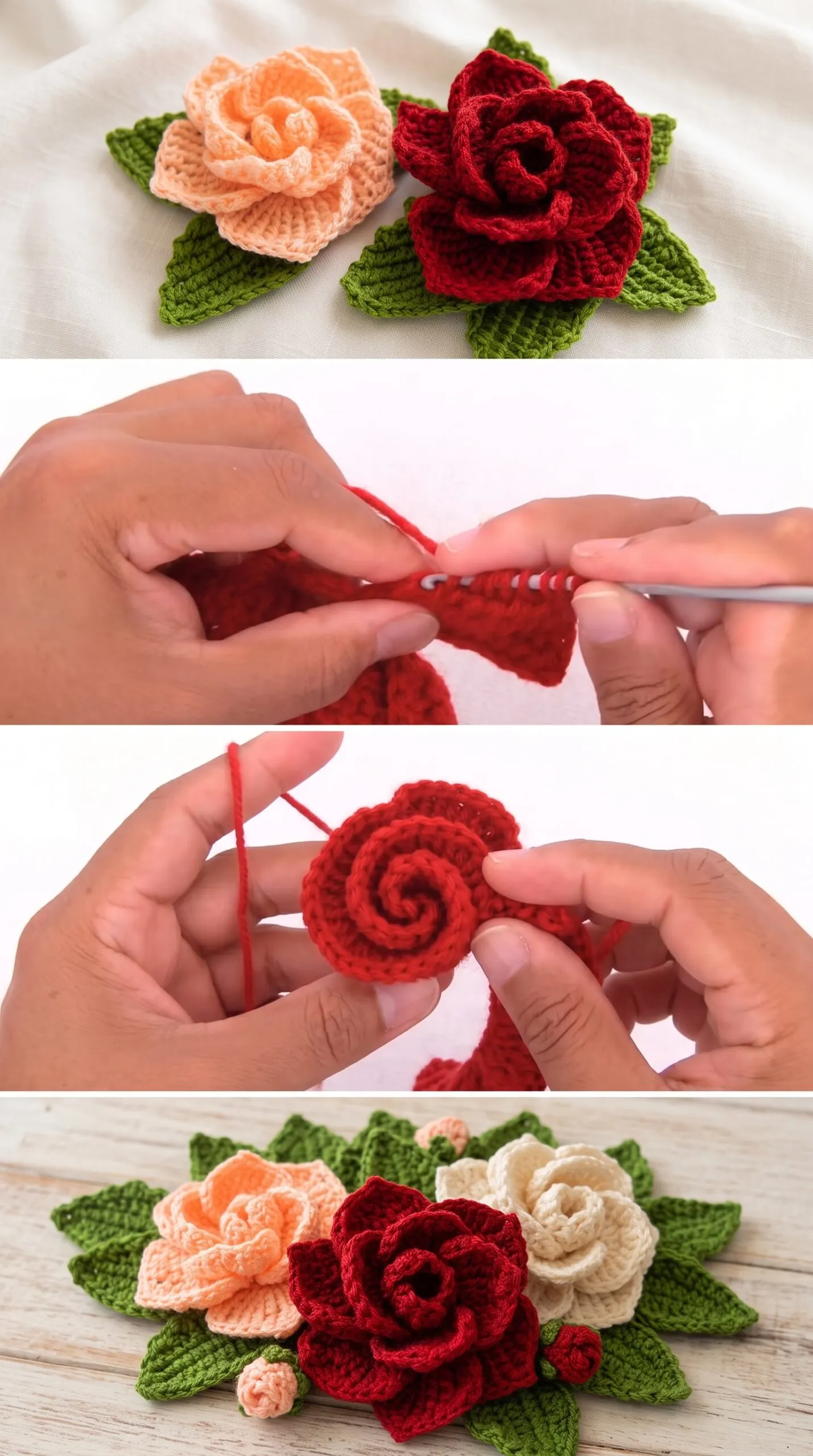 Crochet 3D Roses: A Timeless Floral Treasure pattern