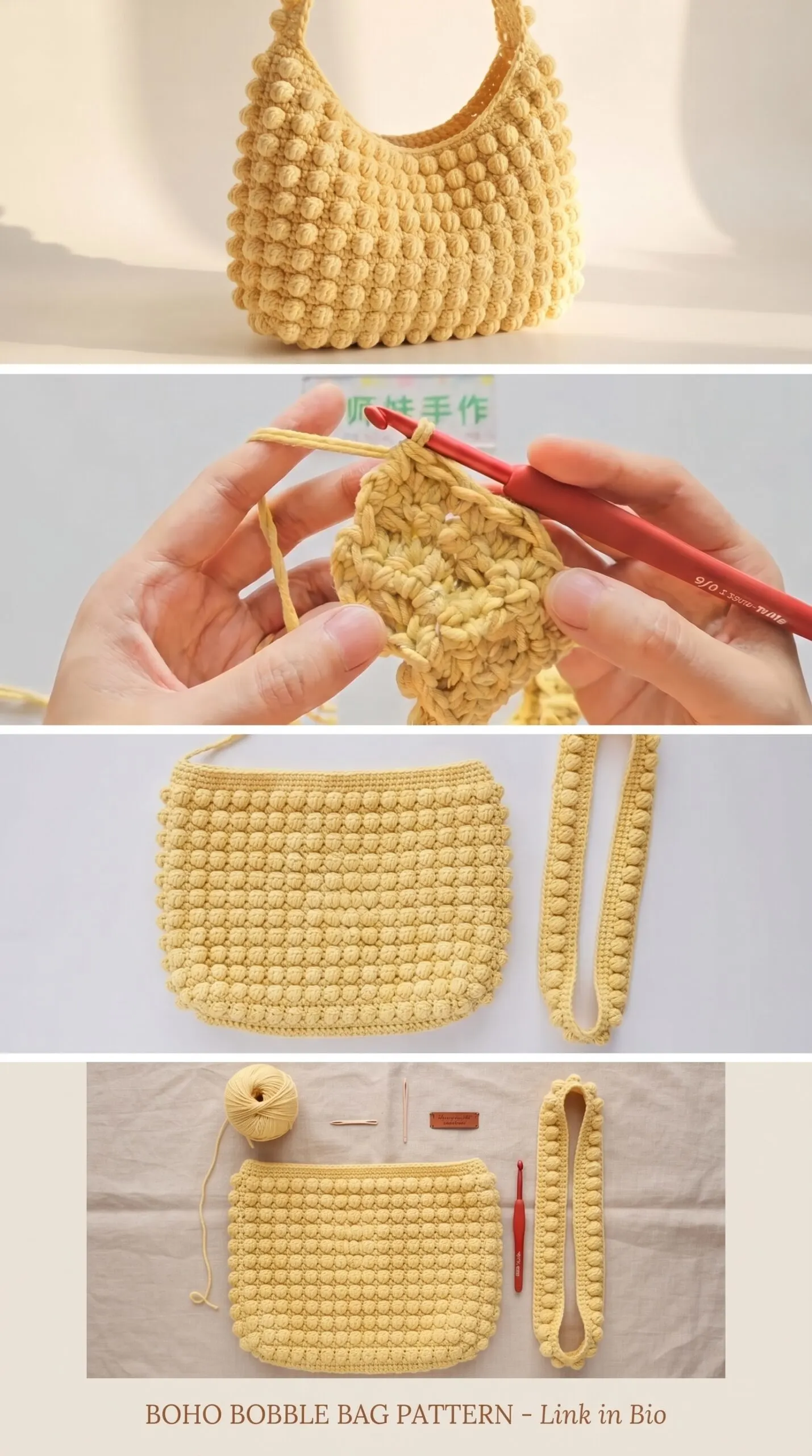 Crochet Bobble Shoulder Bag: A Chic Everyday Essential pattern