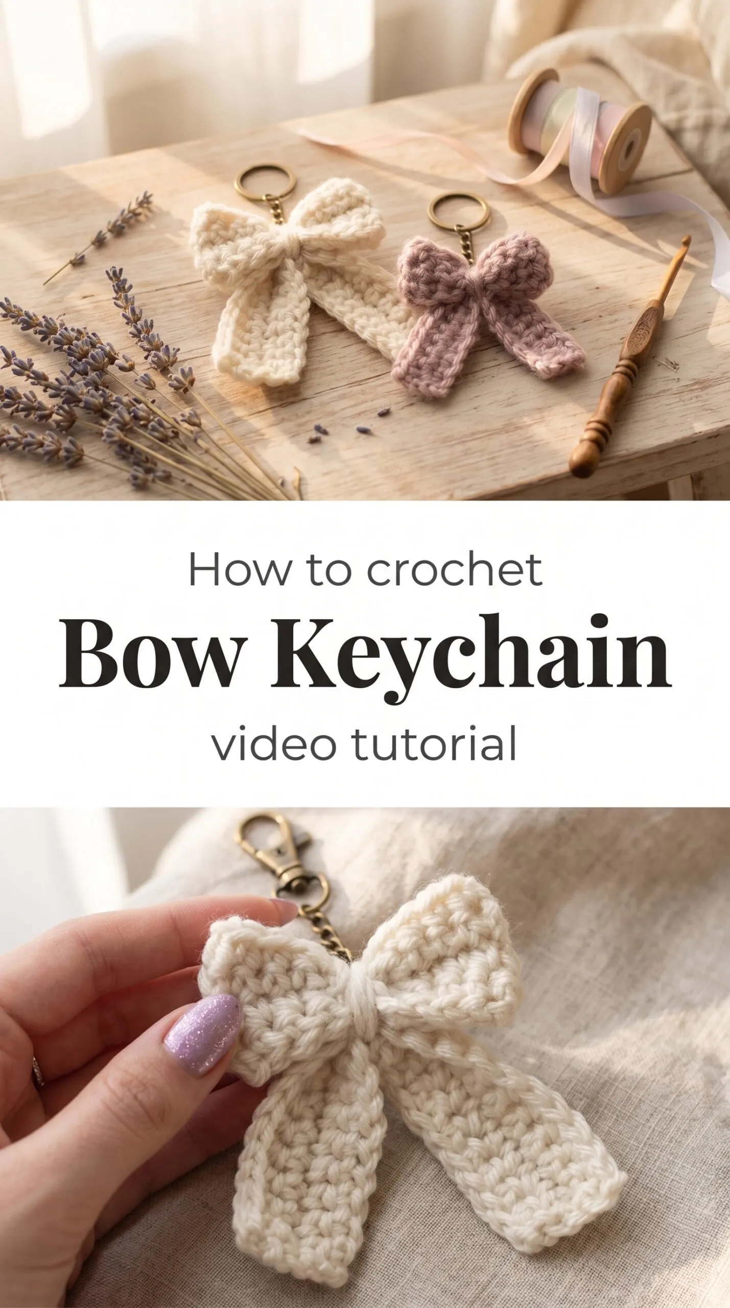 Crochet Bow Keychain: A Charming Accessory