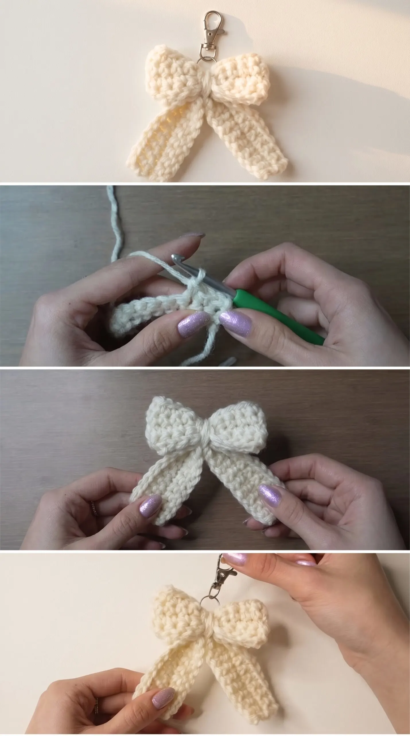 Crochet Bow Keychain: A Charming Accessory pattern
