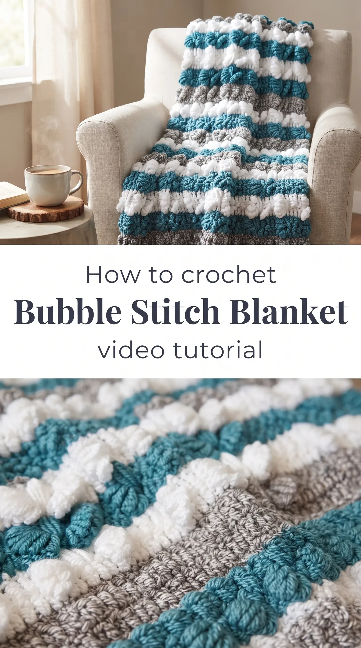 Crochet Bubble Stitch Blanket: A Bold Textured Treasure