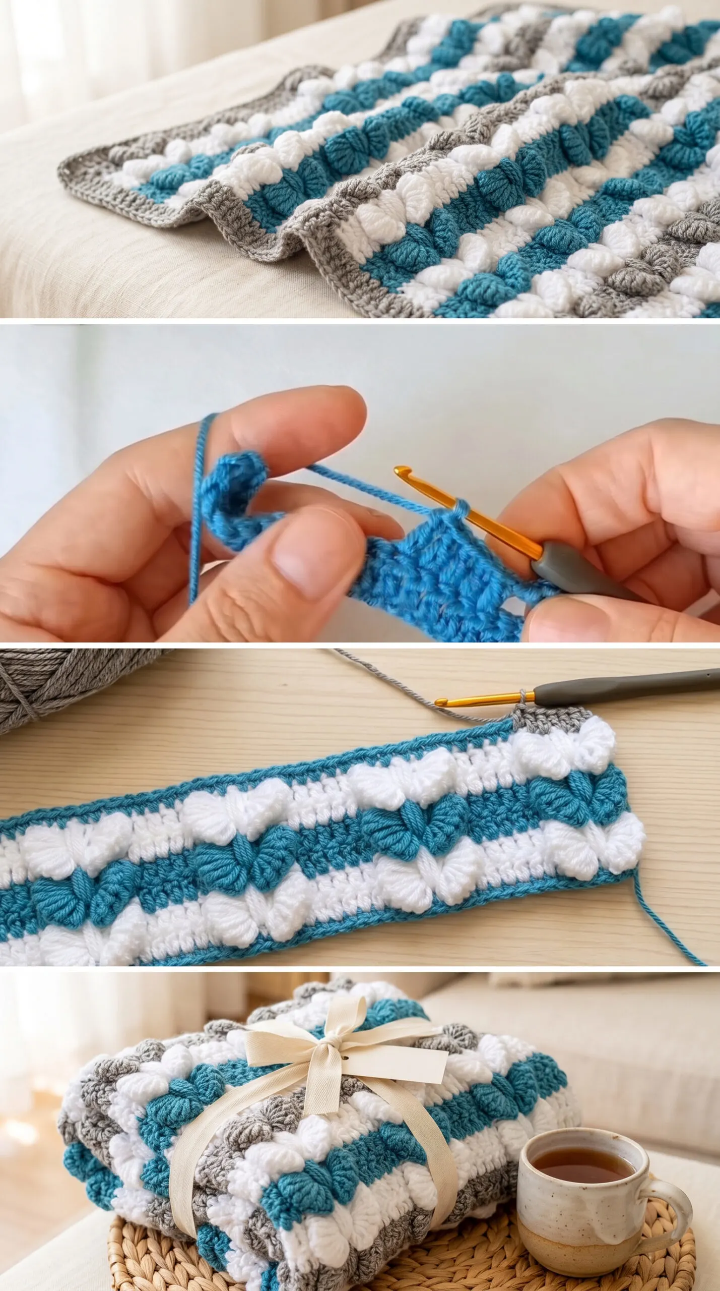 Crochet Bubble Stitch Blanket: A Bold Textured Treasure pattern