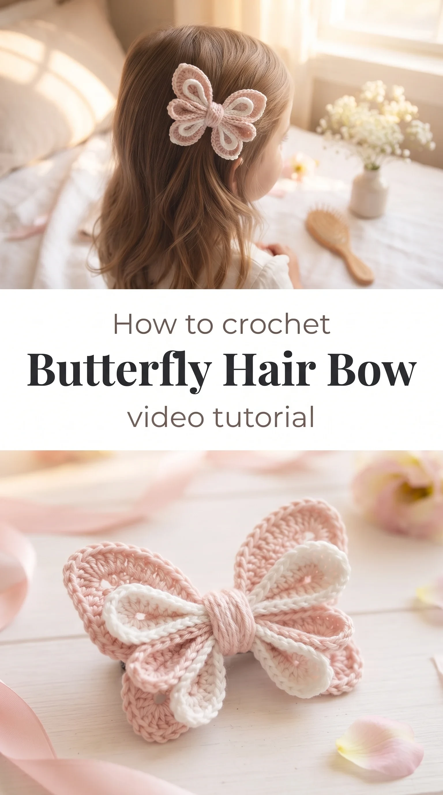 Crochet Butterfly Hair Bow: A Sweet and Delicate Accent
