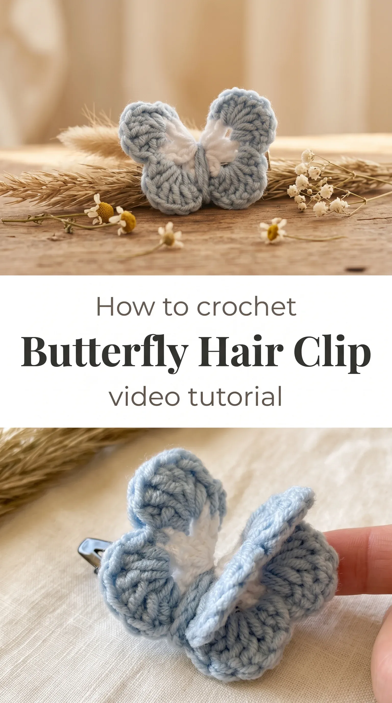 Crochet Butterfly Hair Clip: A Delicate Handmade Accent