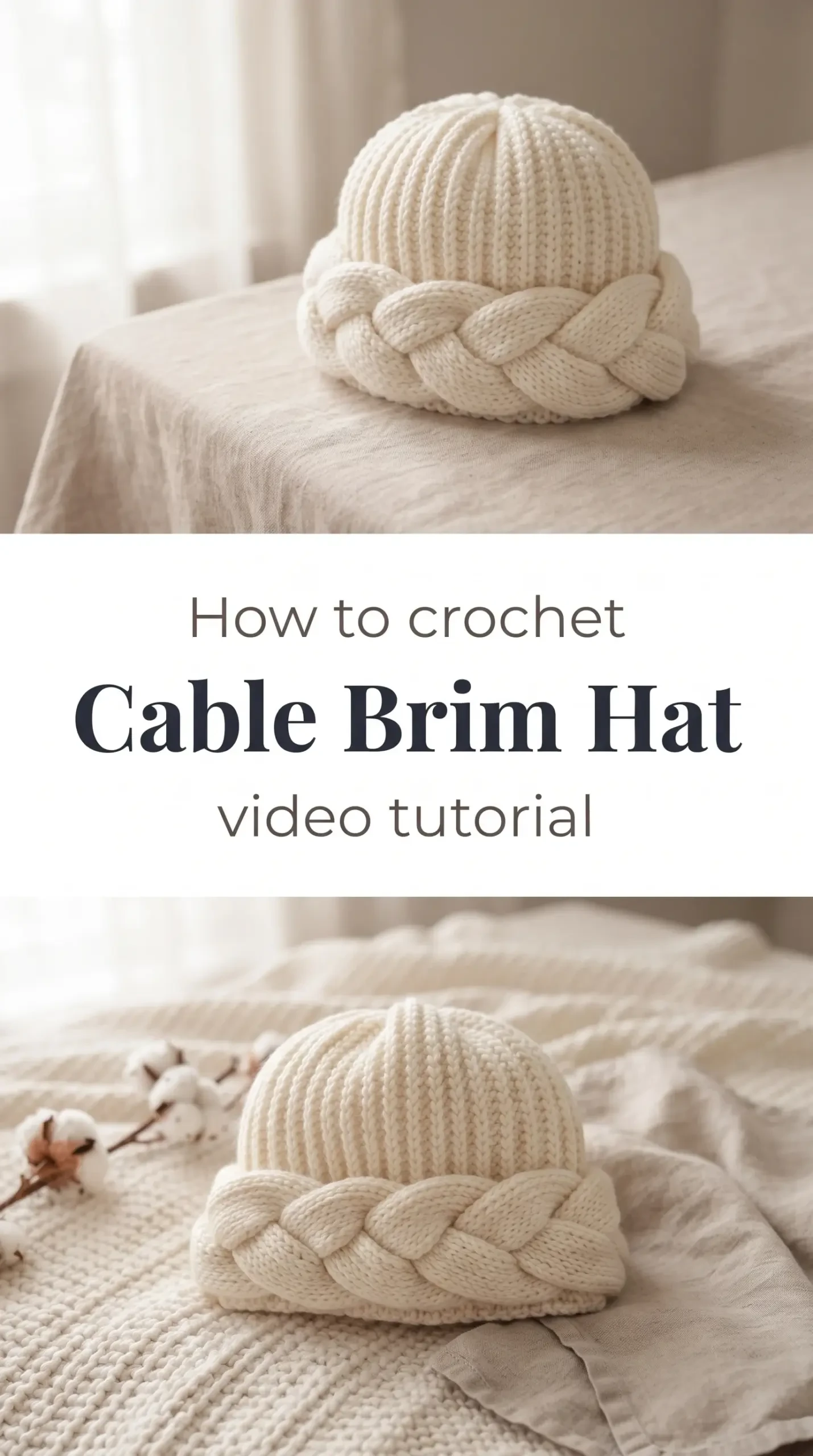 Crochet Cable Brim Hat: A Warm and Timeless Classic