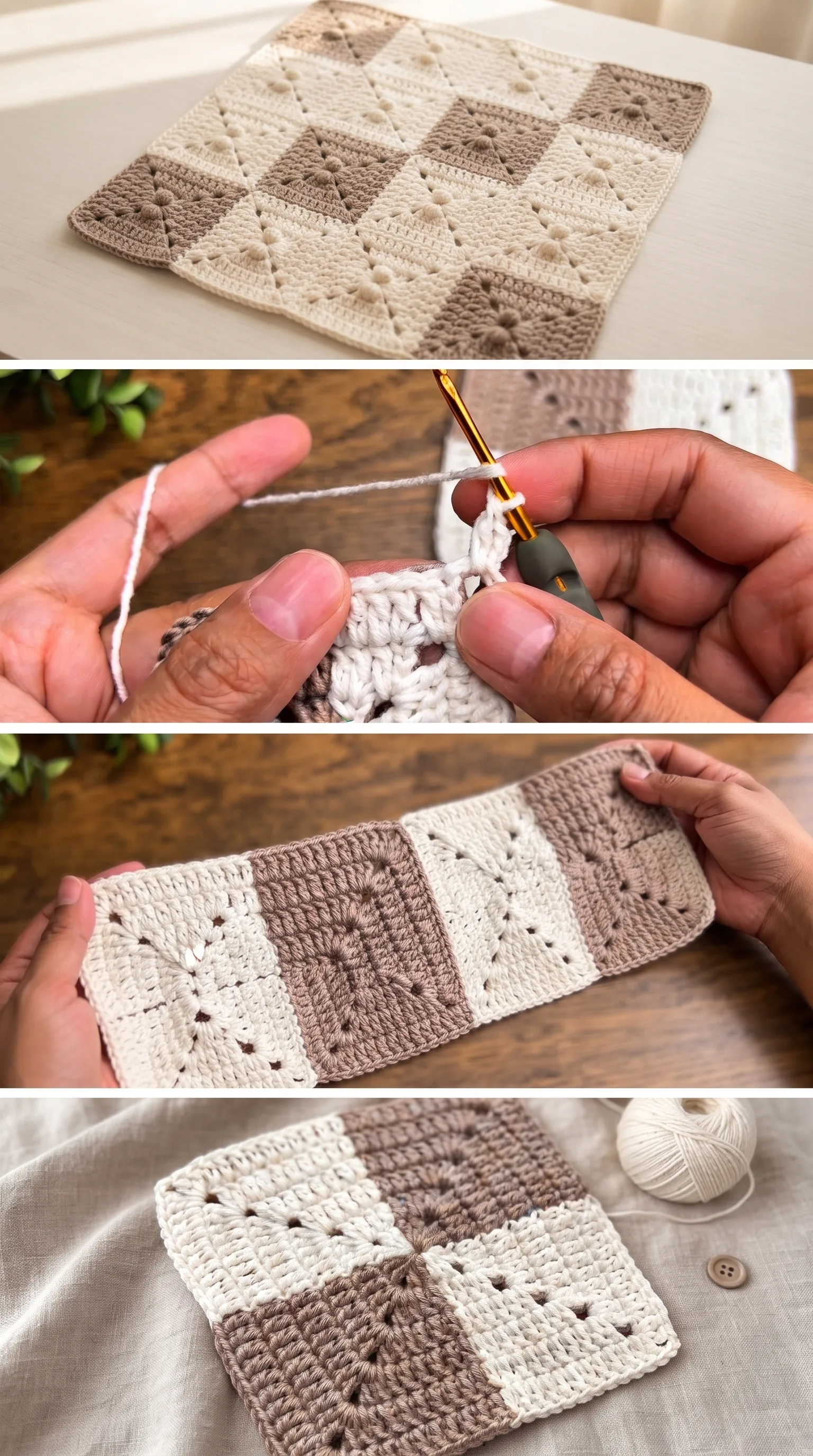 Crochet Checkered Square Blanket: A Timeless Classic pattern