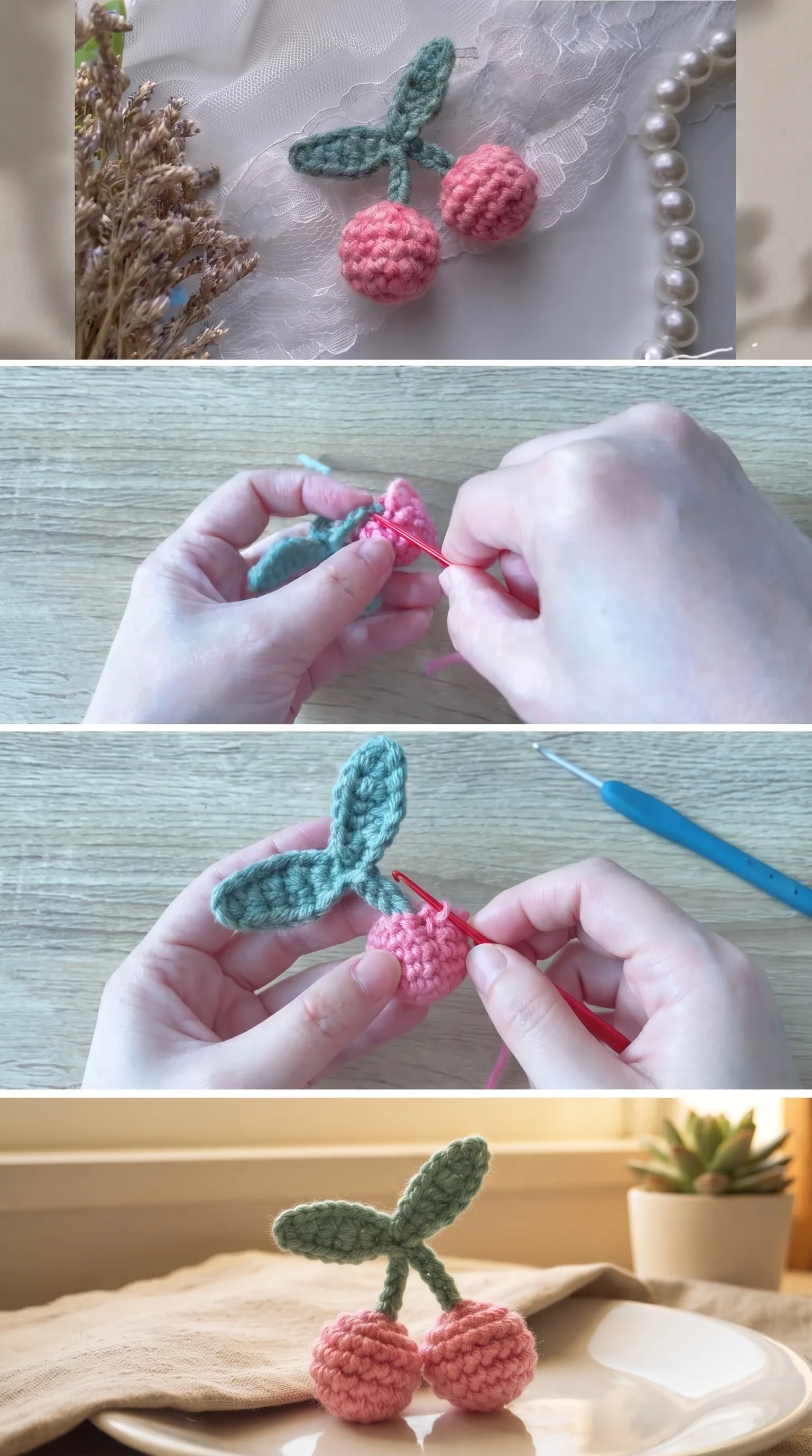 Crochet Cherry Amigurumi: A Sweet and Charming Accent pattern