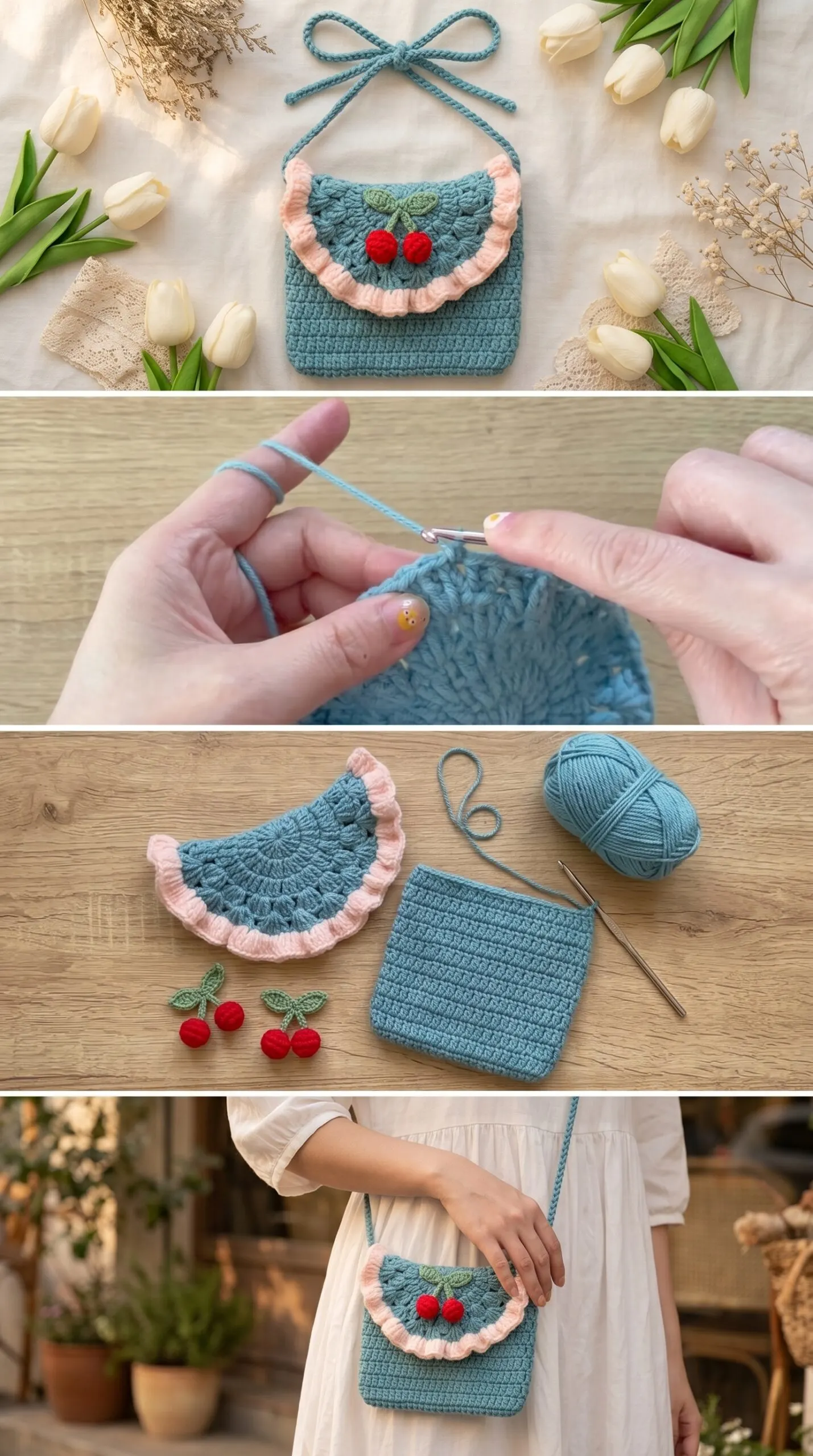 Crochet Cherry Mini Bag: A Sweet and Playful Accessory pattern