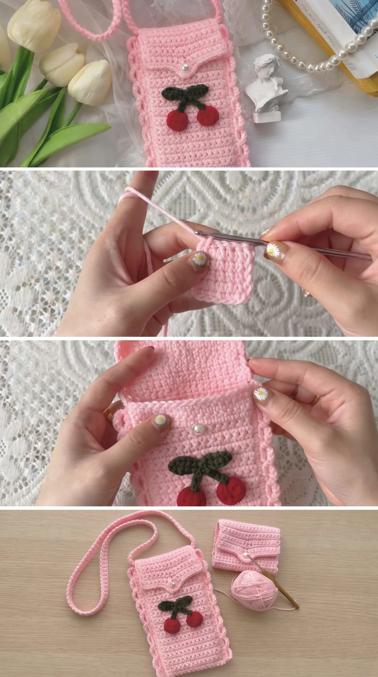 Crochet Cherry Phone Pouch: A Sweet Handmade Accent pattern