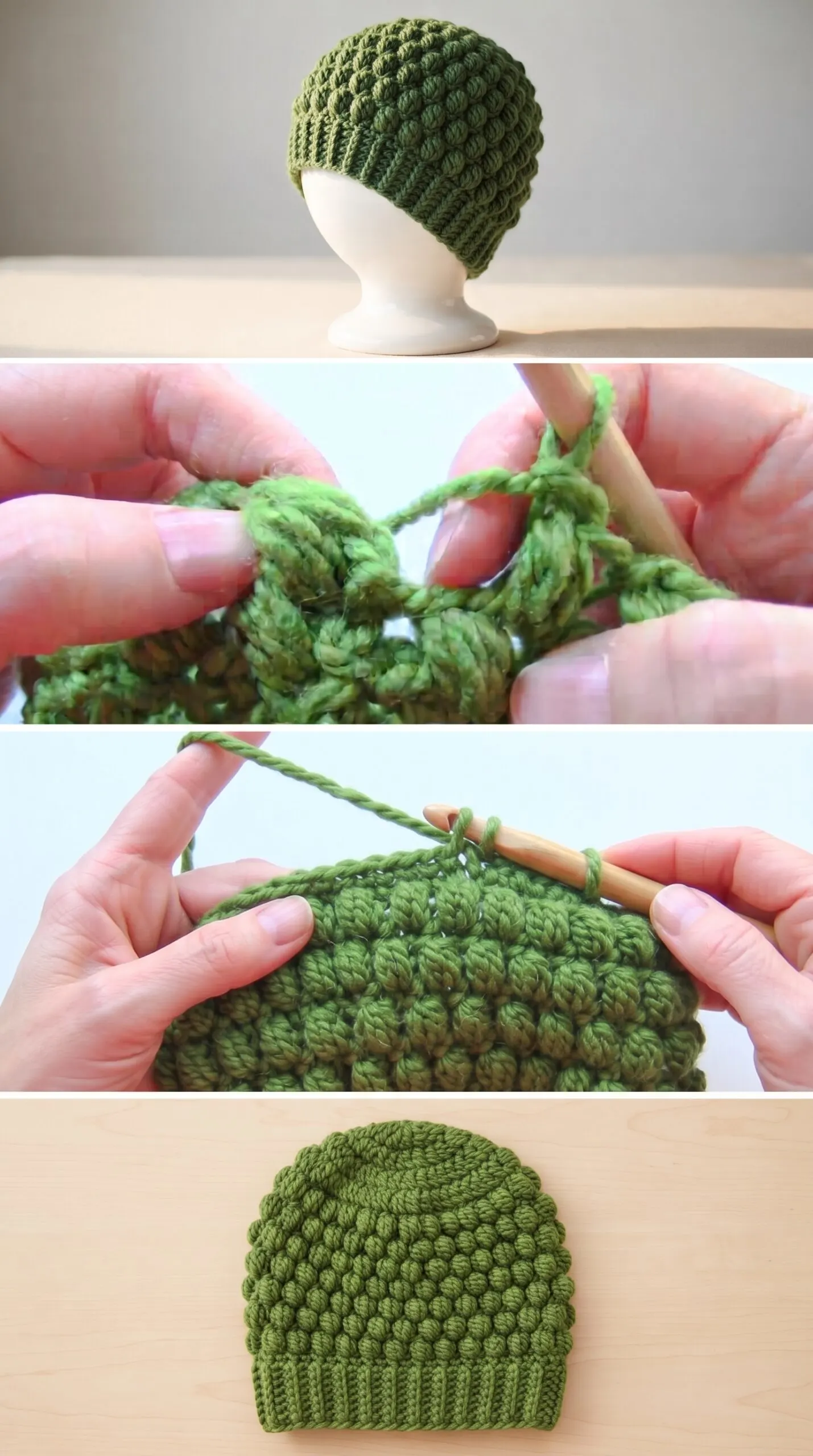 Crochet Chunky Bean Stitch Hat: A Warm Winter Essential pattern
