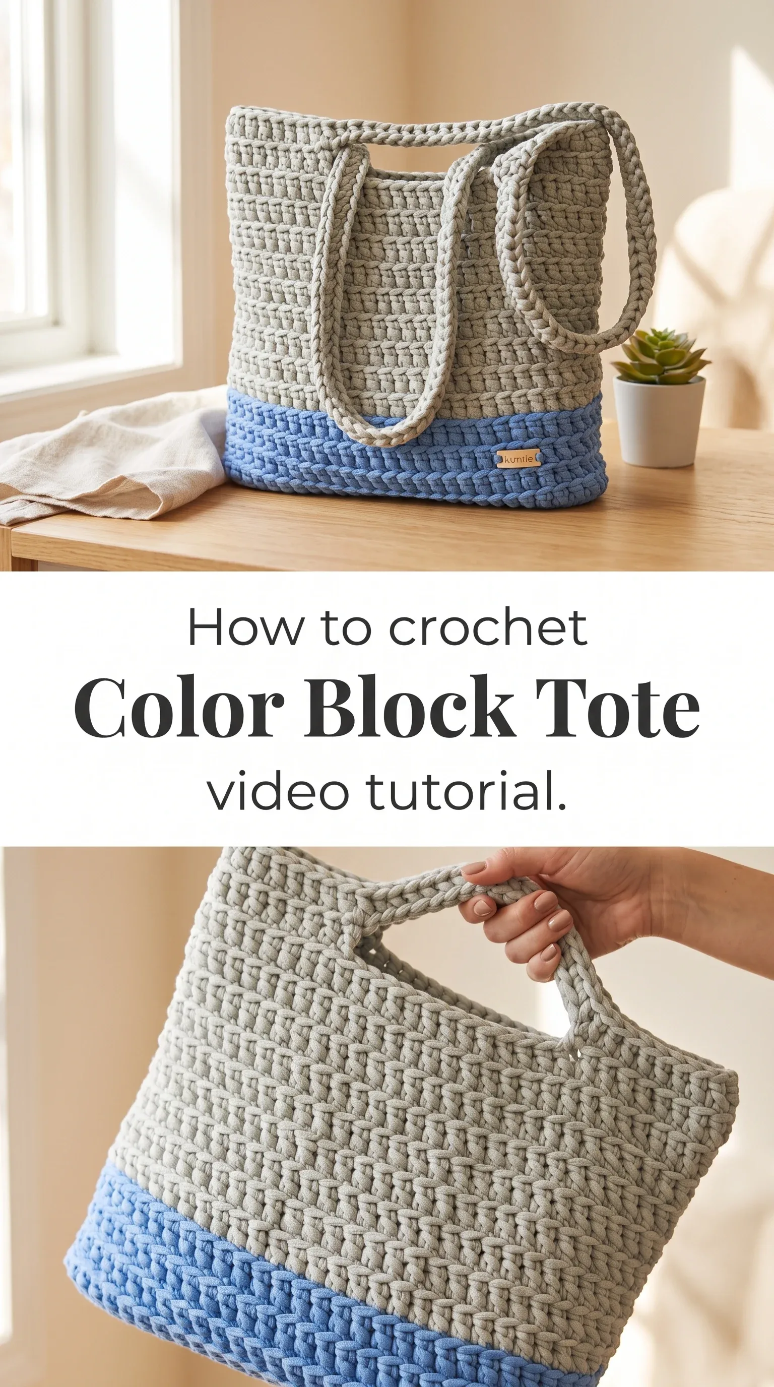 Crochet Color Block Tote: A Practical Everyday Companion